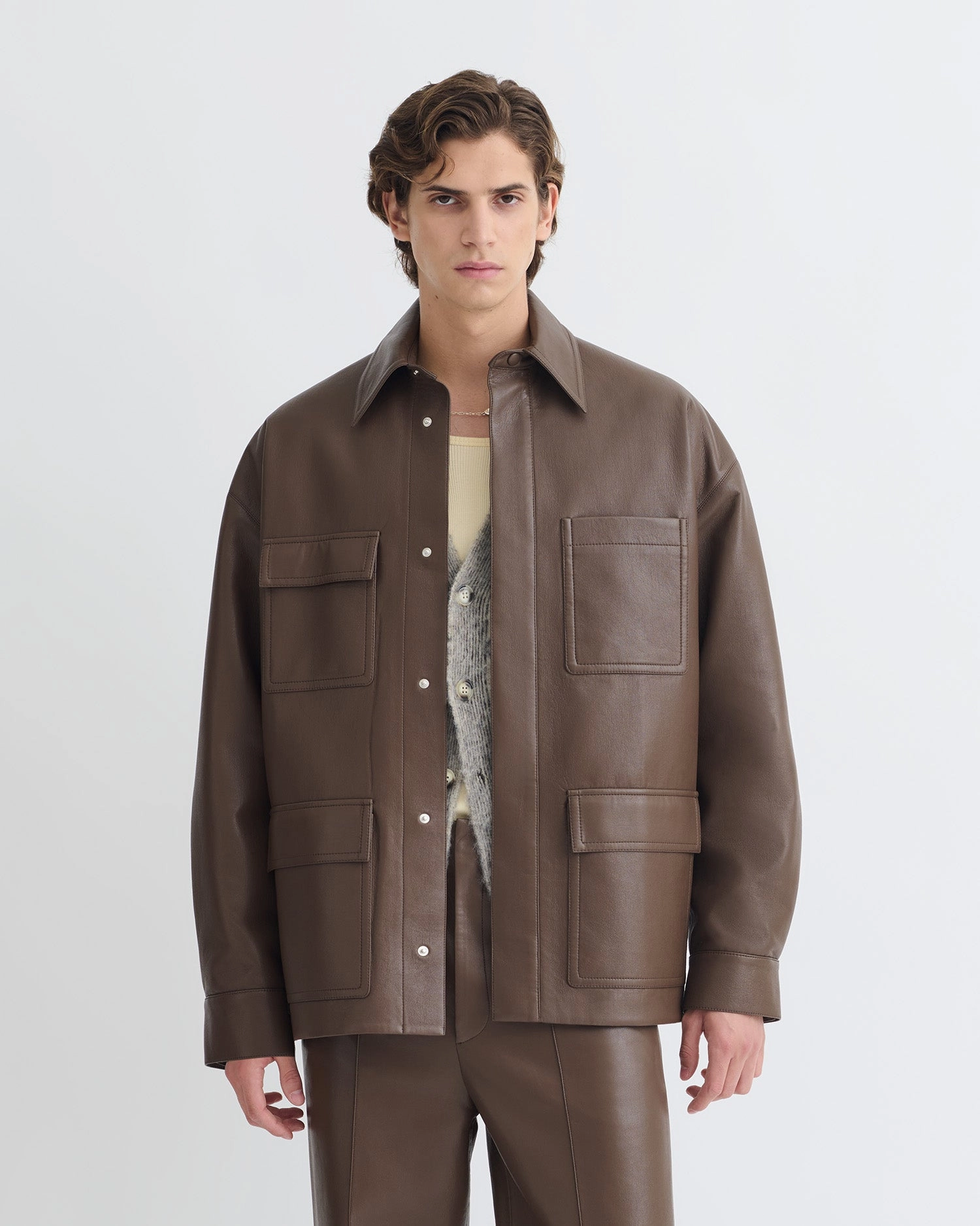Reinforced Armholes popular in mountainous areas Chasin - Regenerated Leather Shirt Jacket - Chocolate