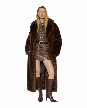 ALTON FAUX FUR JACKET TAWNY Compression Strap Adjustment Highlighter