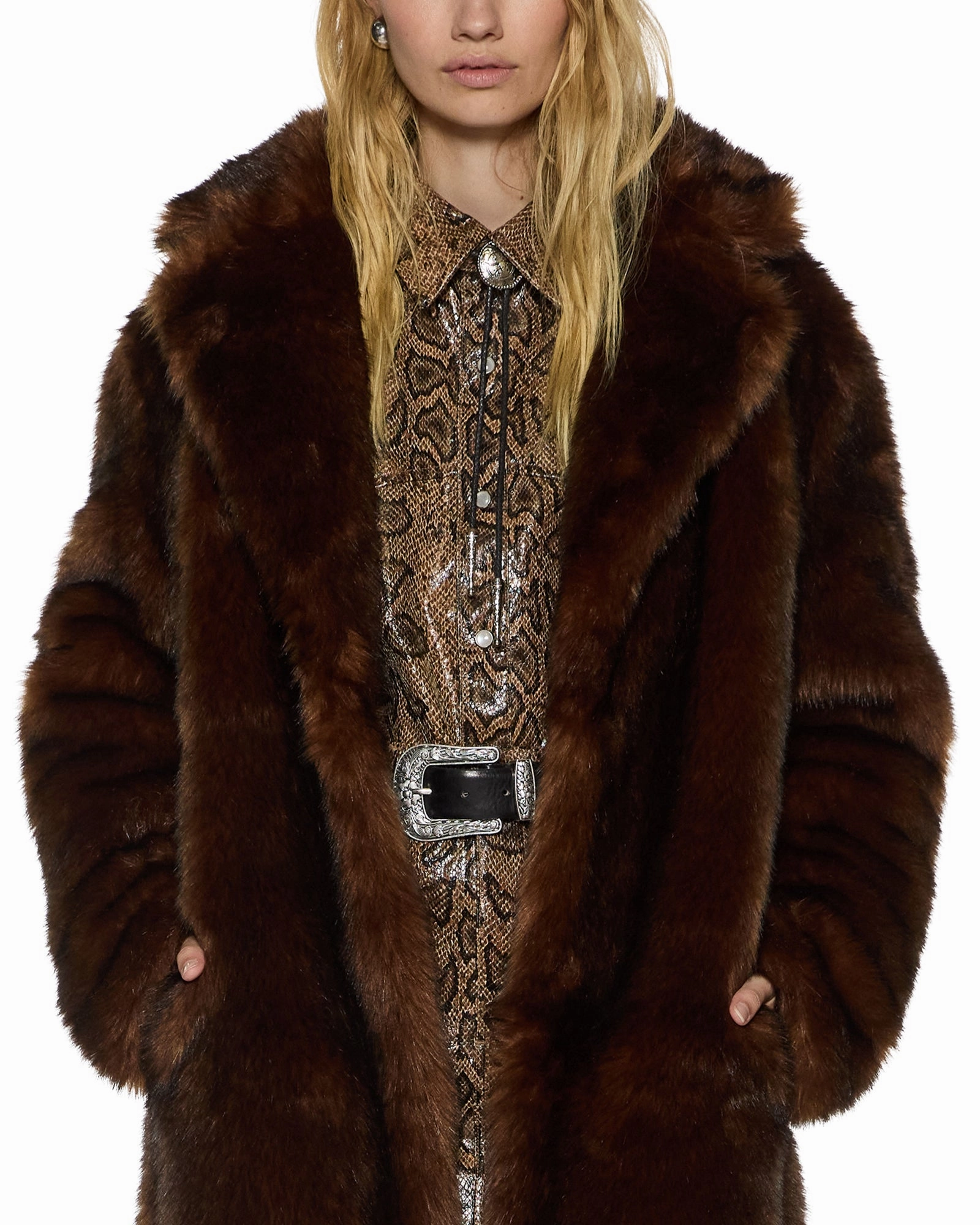 ALTON FAUX FUR JACKET TAWNY Circumstance