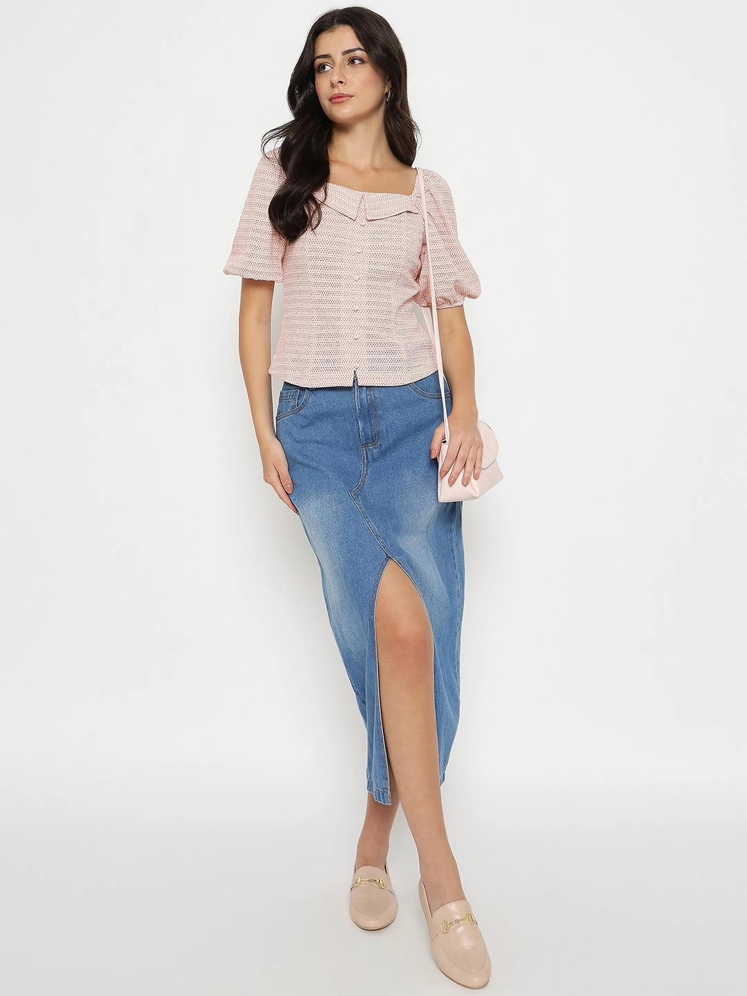Madame Tie Detail Off Shoulder Hot Pink Top Softened Edges