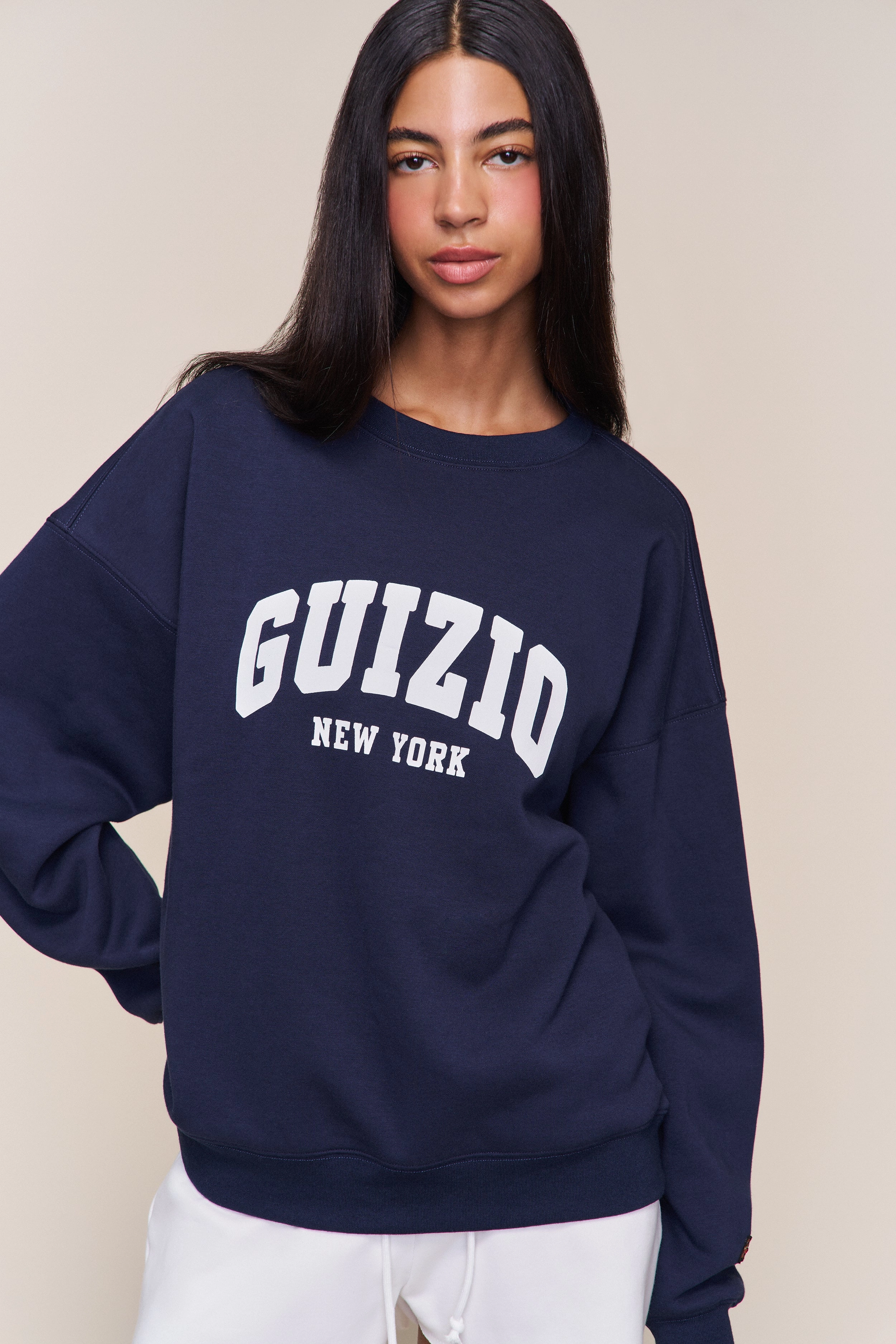 Stretch Knit Backing Guizio Fleece Crewneck