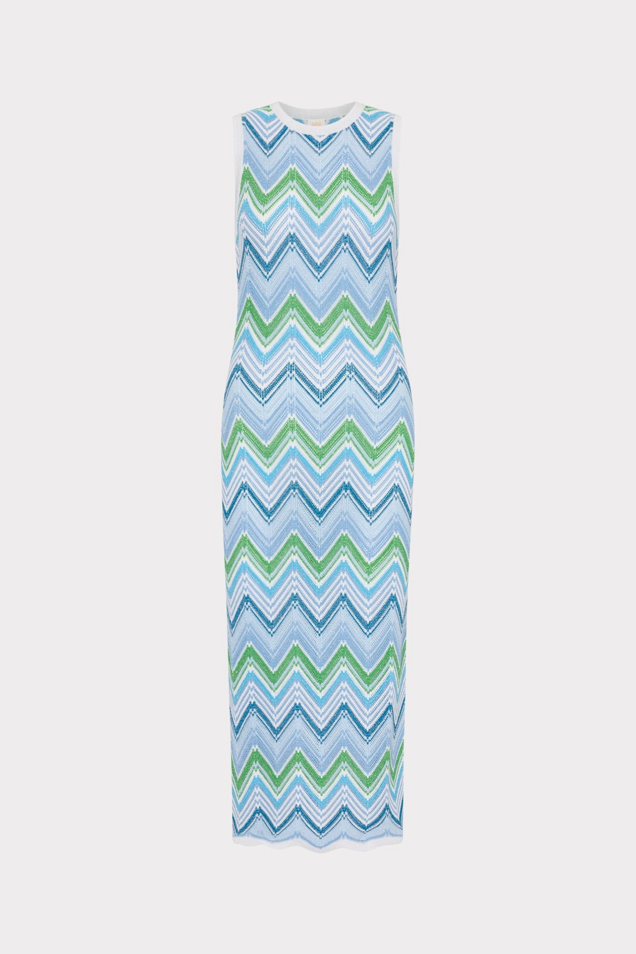 Multi Zig Zag Sleeveless Midi Dress Bold Simplicity
