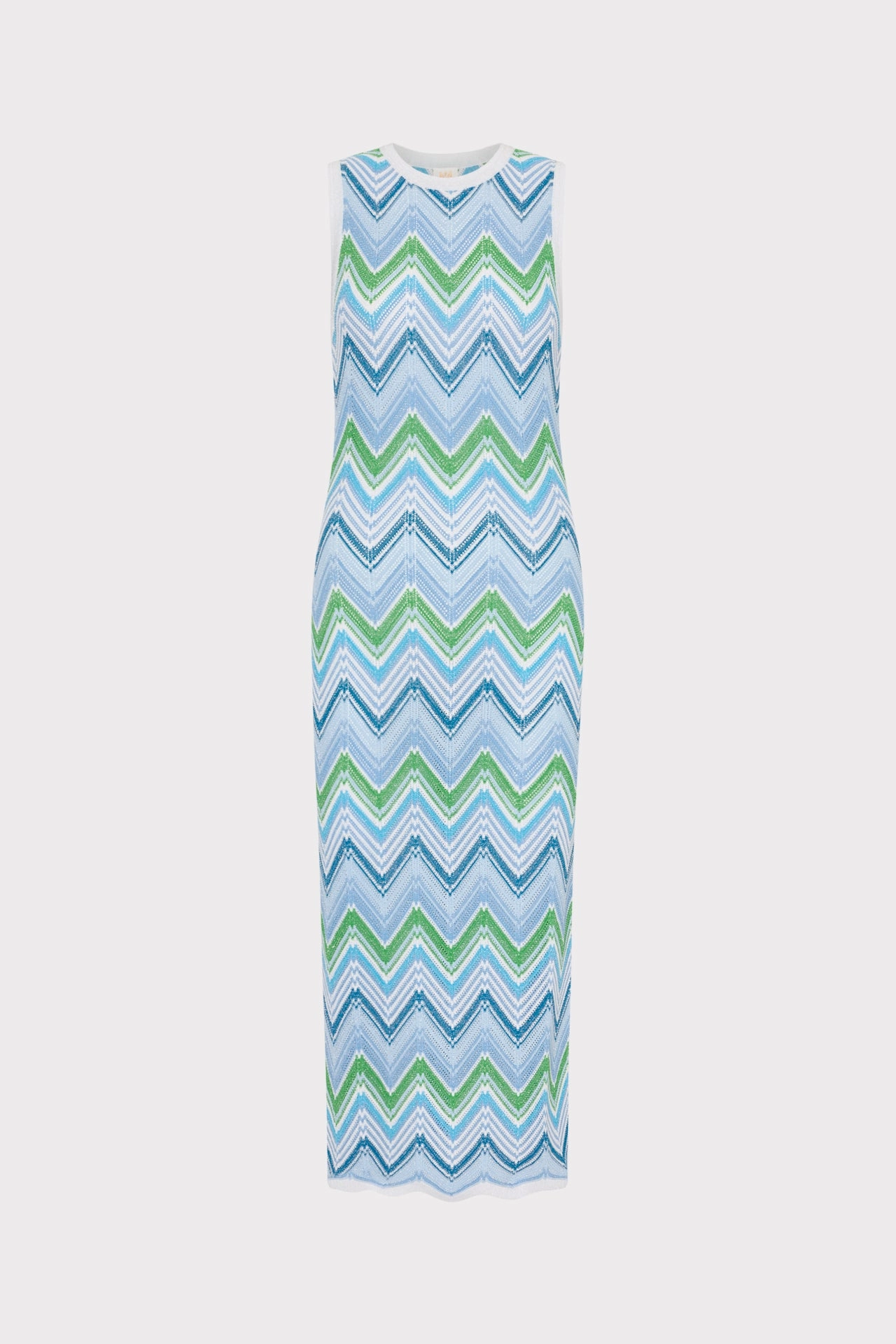 Light Weight Multi Zig Zag Sleeveless Midi Dress
