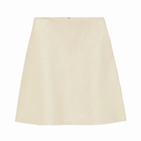 Leather Mini Skirt Adjustable drawstring Simple Layer
