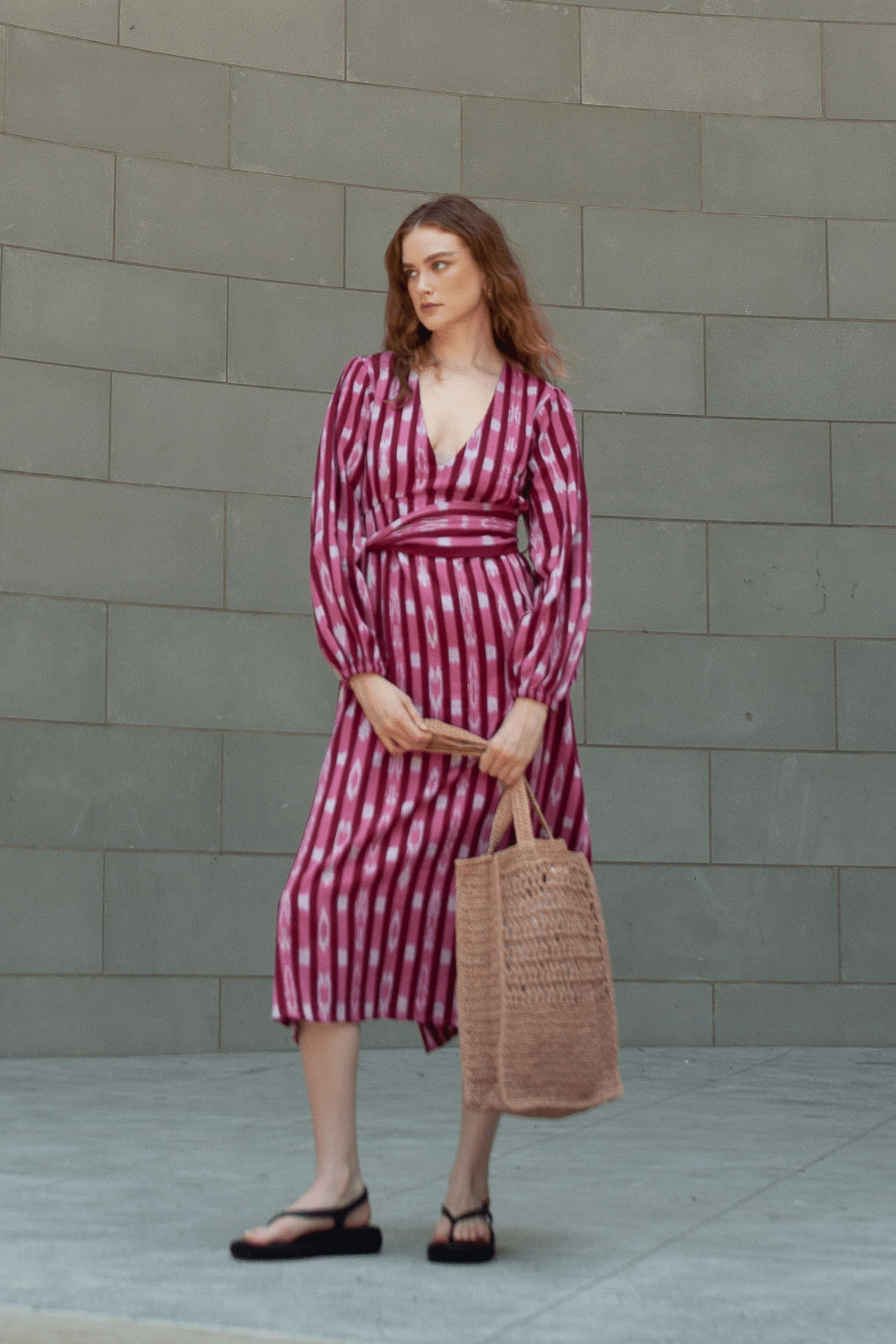 Atira Ikat Dress Cherry Sweetheart Cut Flattering Comfort Wear