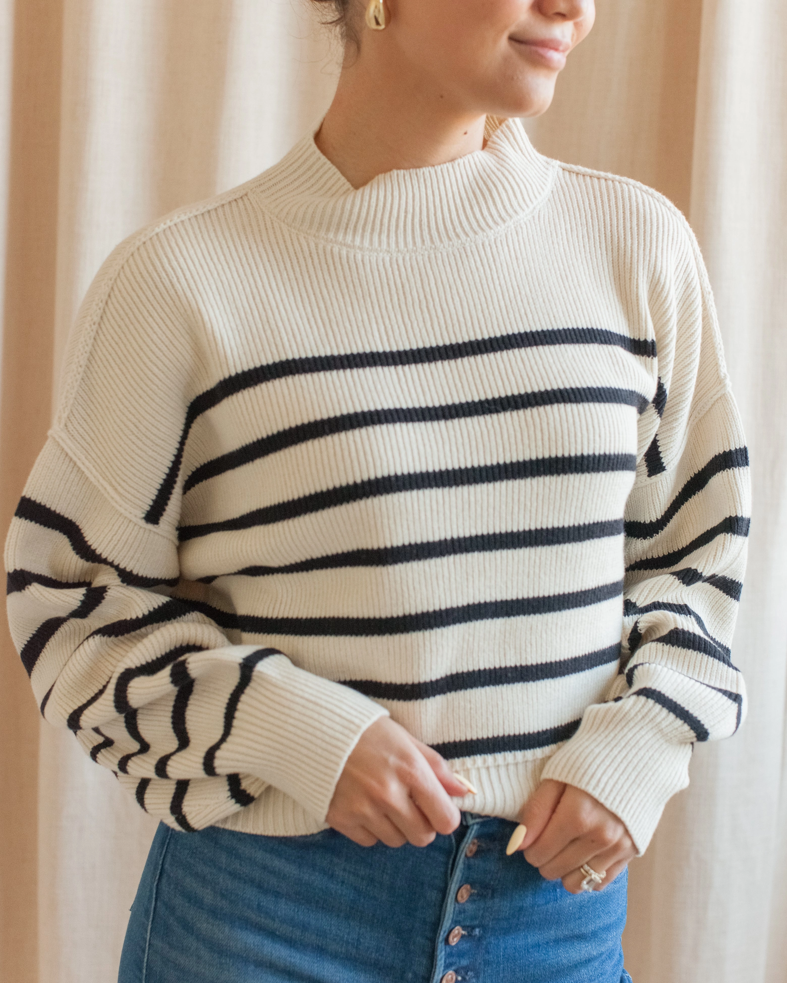 Work From Home Julian Stripe Sweater - Ivory