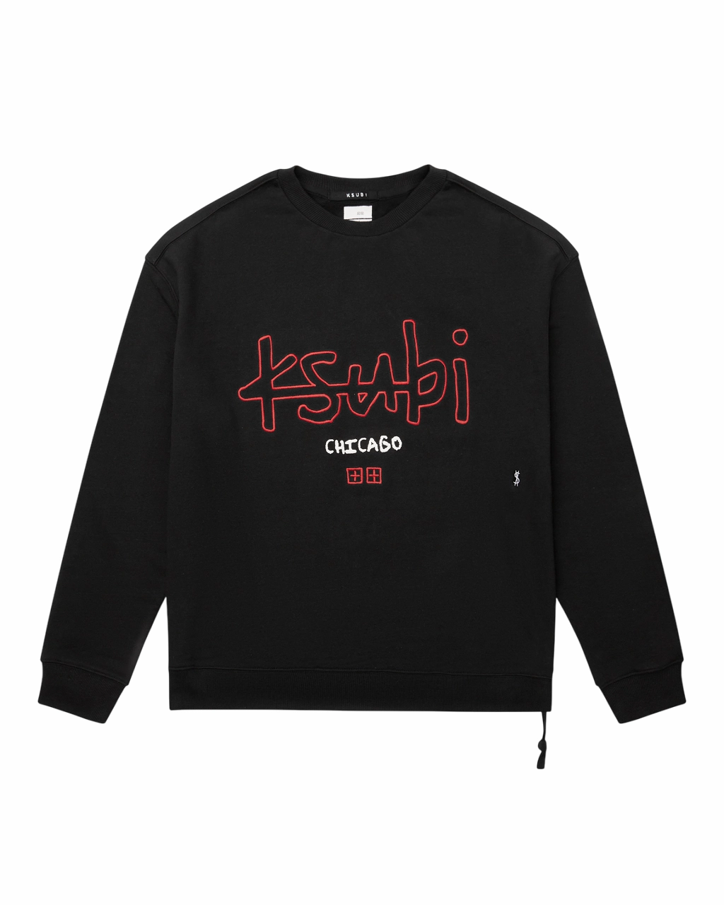 DoubleStitched Hemming Double Stitched Seams CHICAGO 4X4 BIGGIE CREW JET BLACK