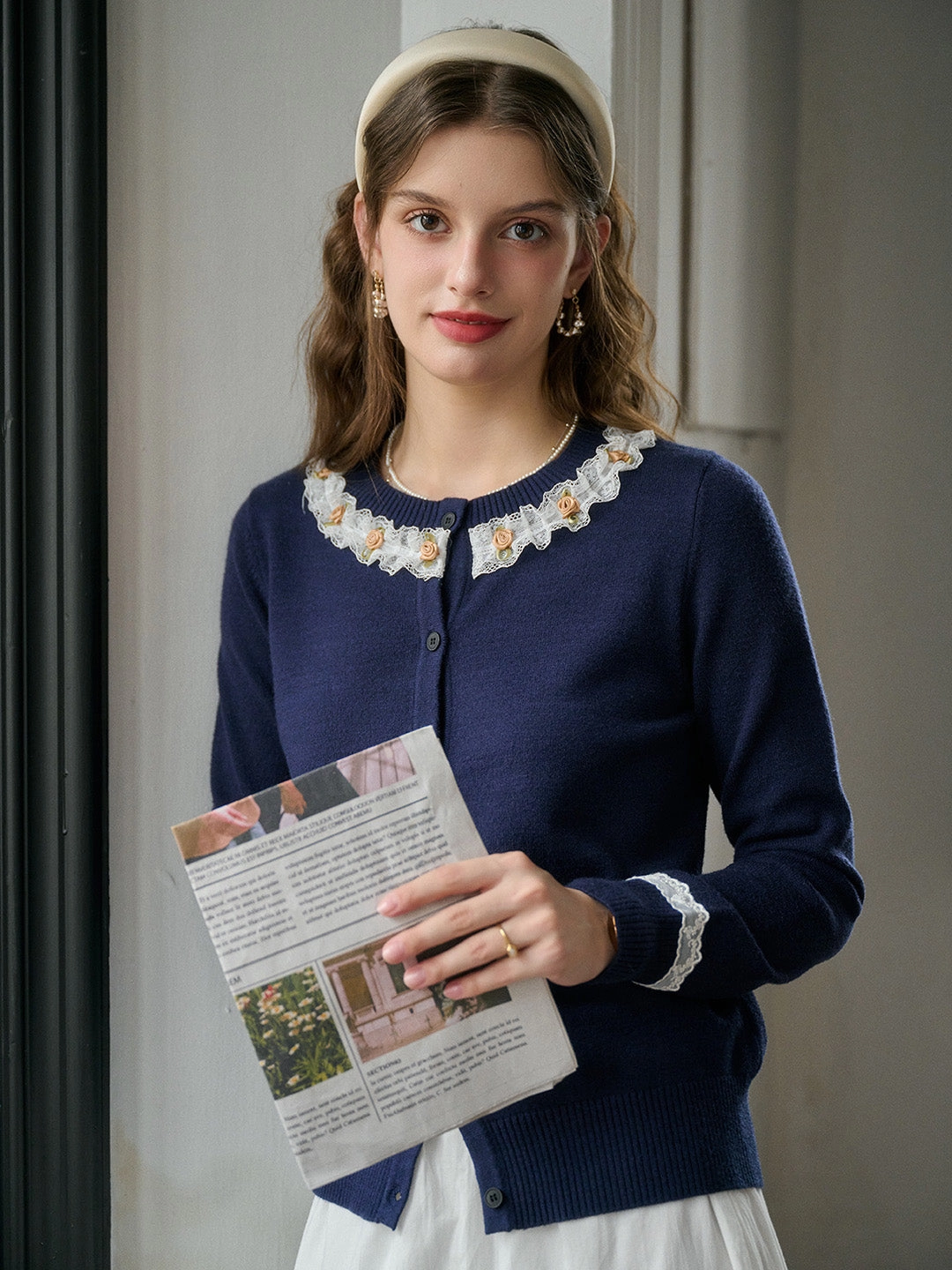 ??Final Sale??Soleil Round Neck Lace Cardigan Effortless Style