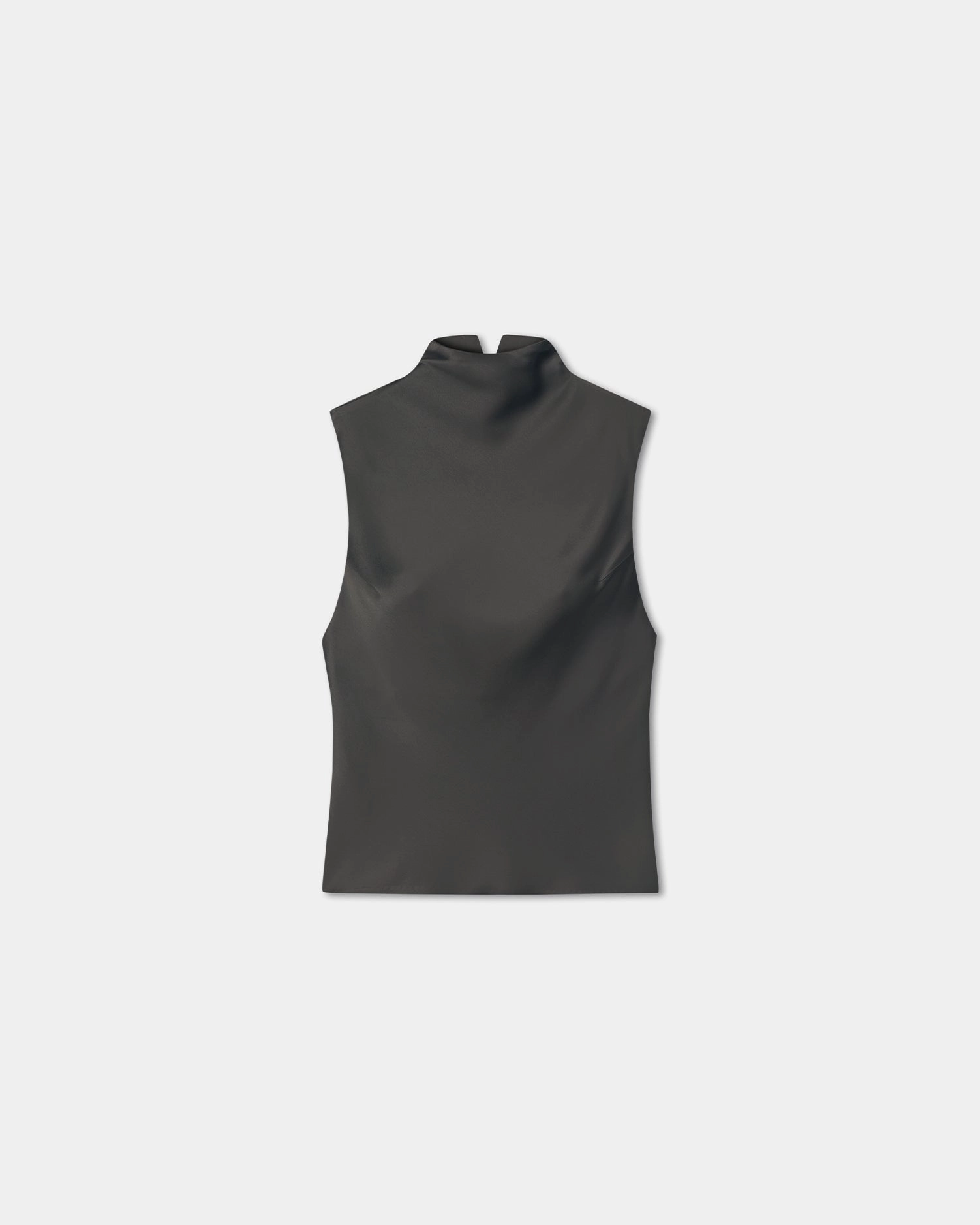 Colson - Slip Satin Turtleneck Top - Dark Green BreathableMeshInsert Classic Polo