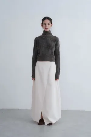 Edgy Asymmetrical Buttoned Slit Skirt