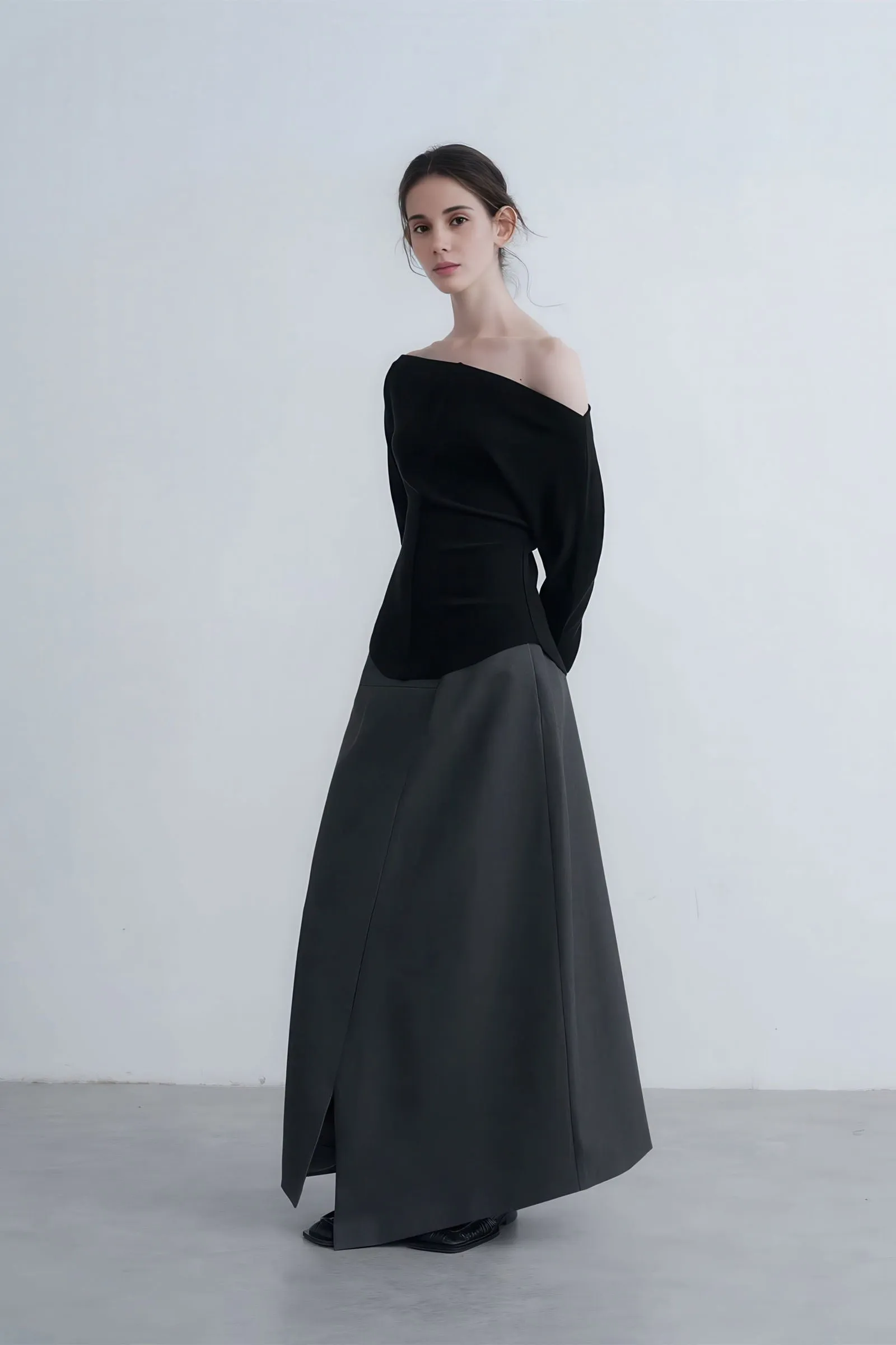 Edgy Asymmetrical Buttoned Slit Skirt