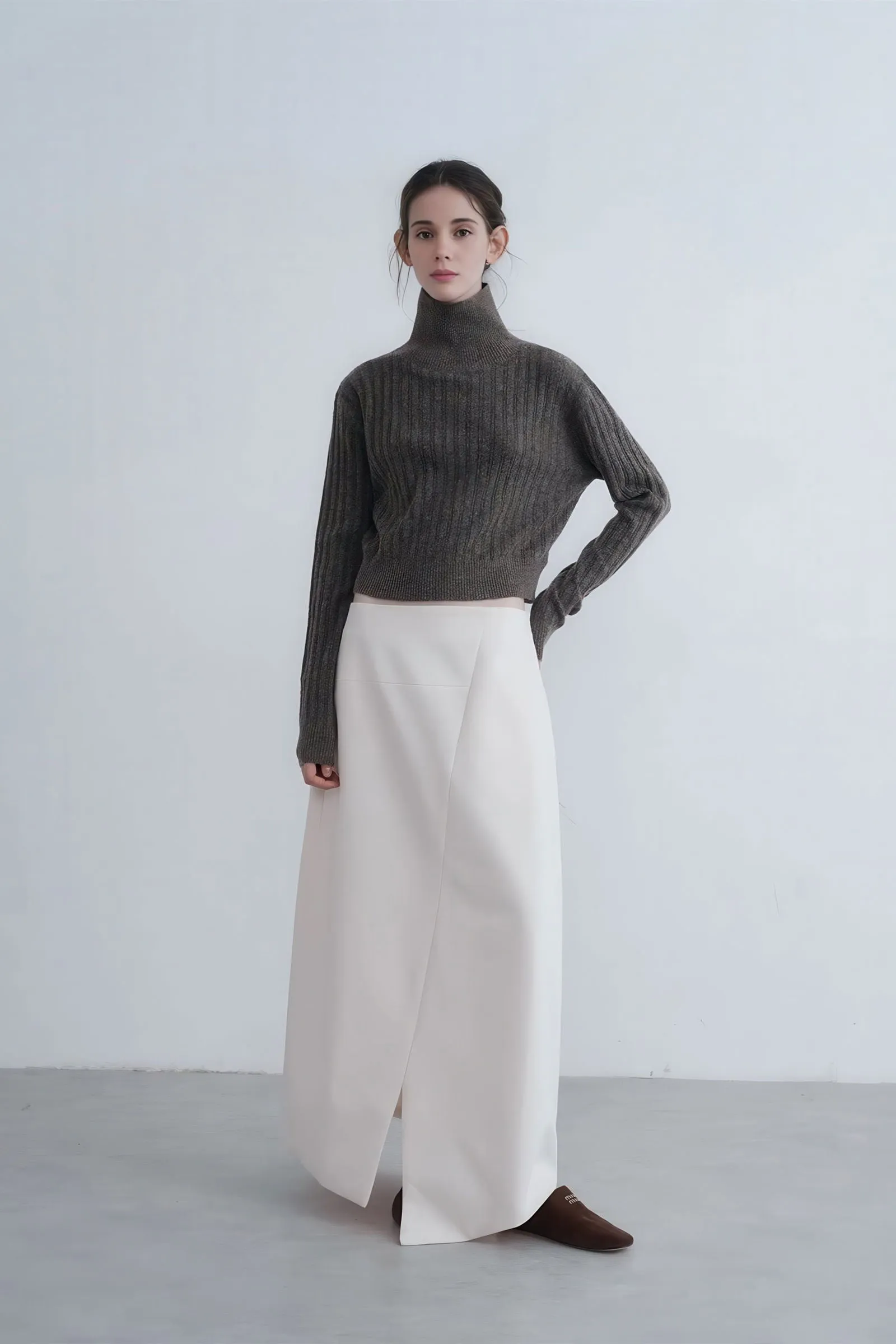 Edgy Asymmetrical Buttoned Slit Skirt