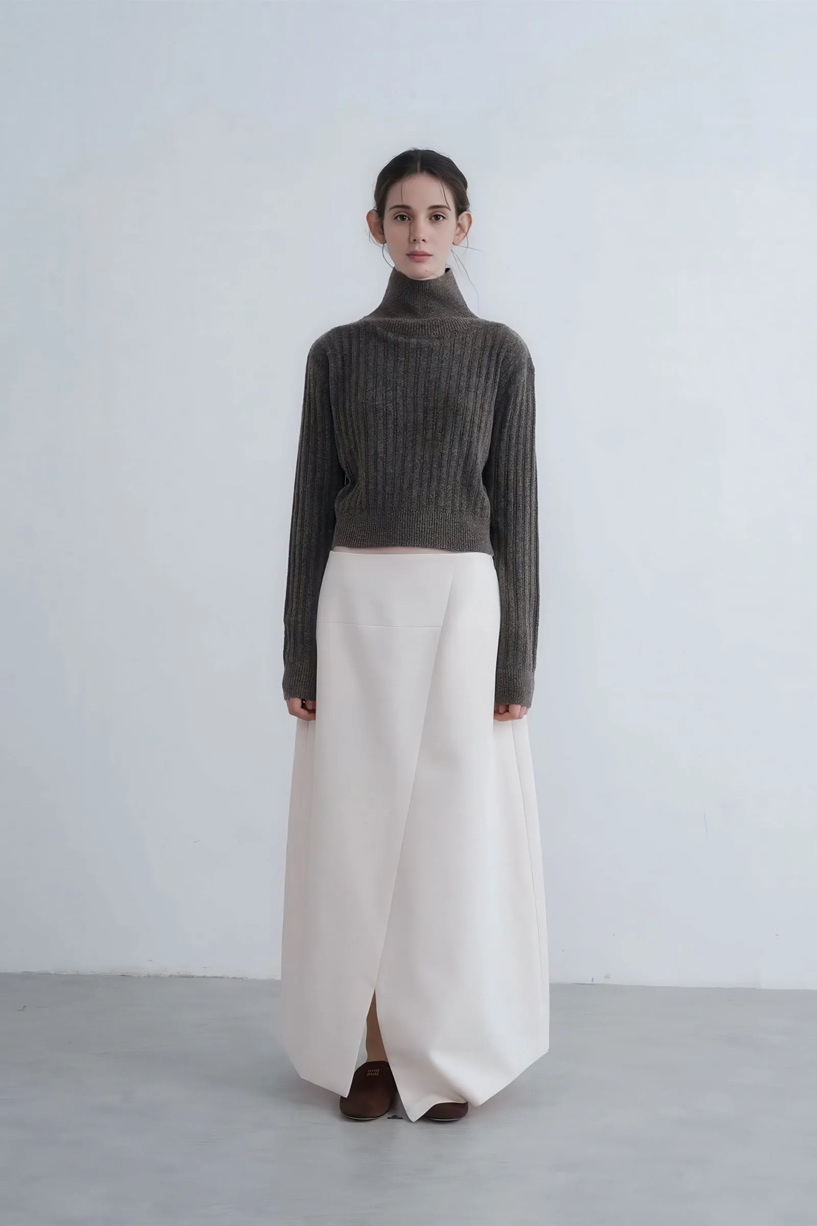 Edgy Asymmetrical Buttoned Slit Skirt