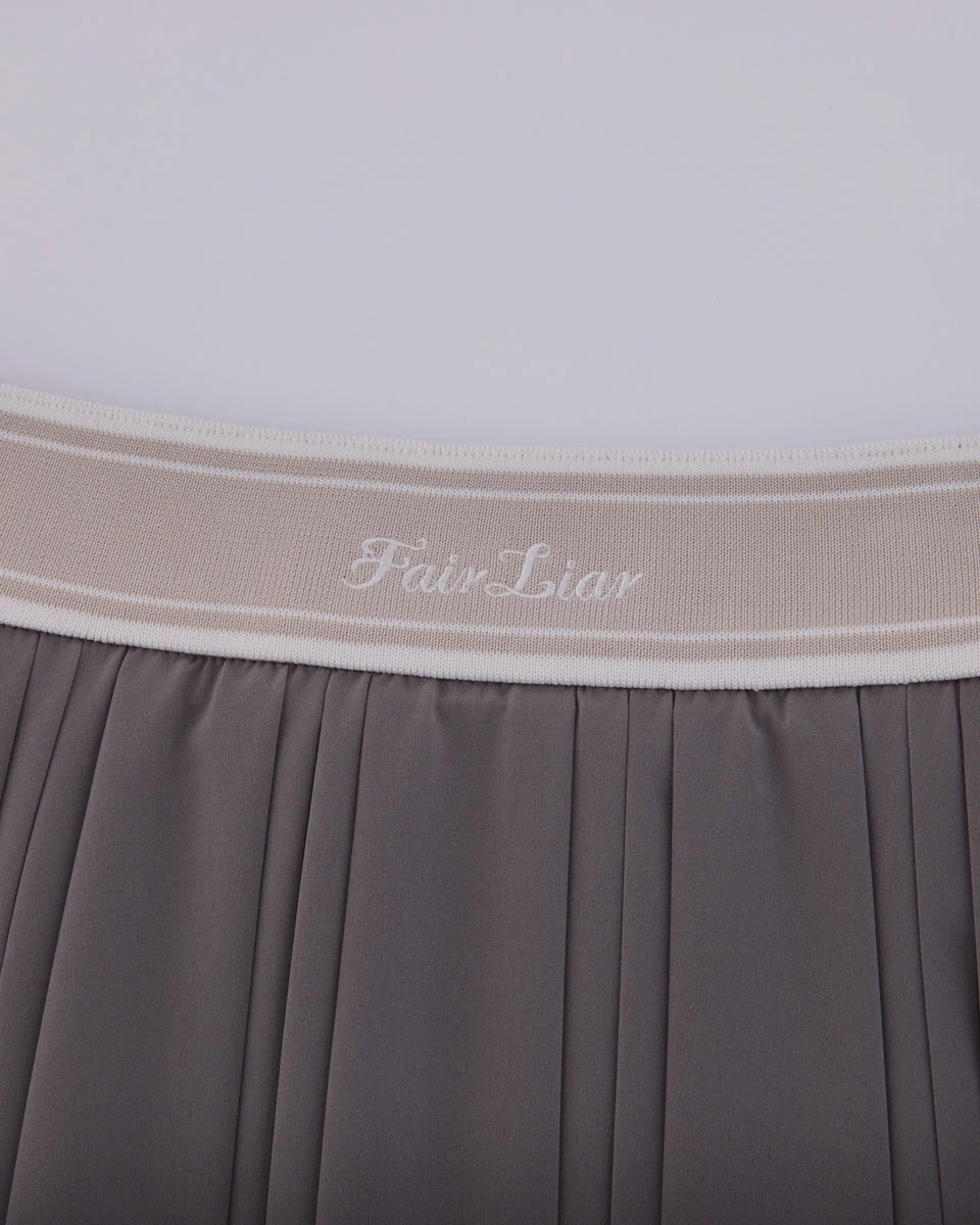 Contemporary Design Multi Purpose Fabric double pleated band skirt - Cocoa