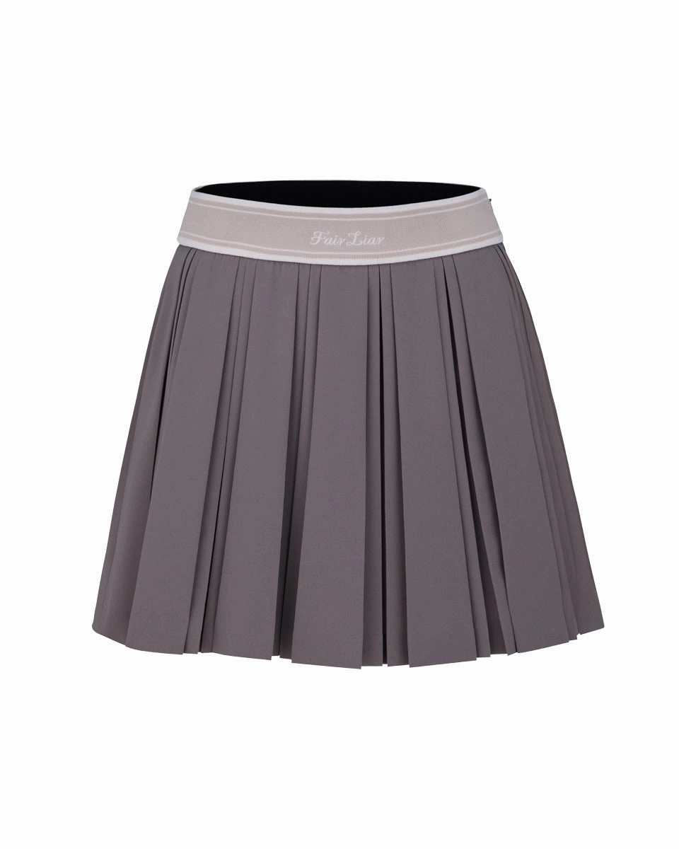 double pleated band skirt - Cocoa Anti Static Lining