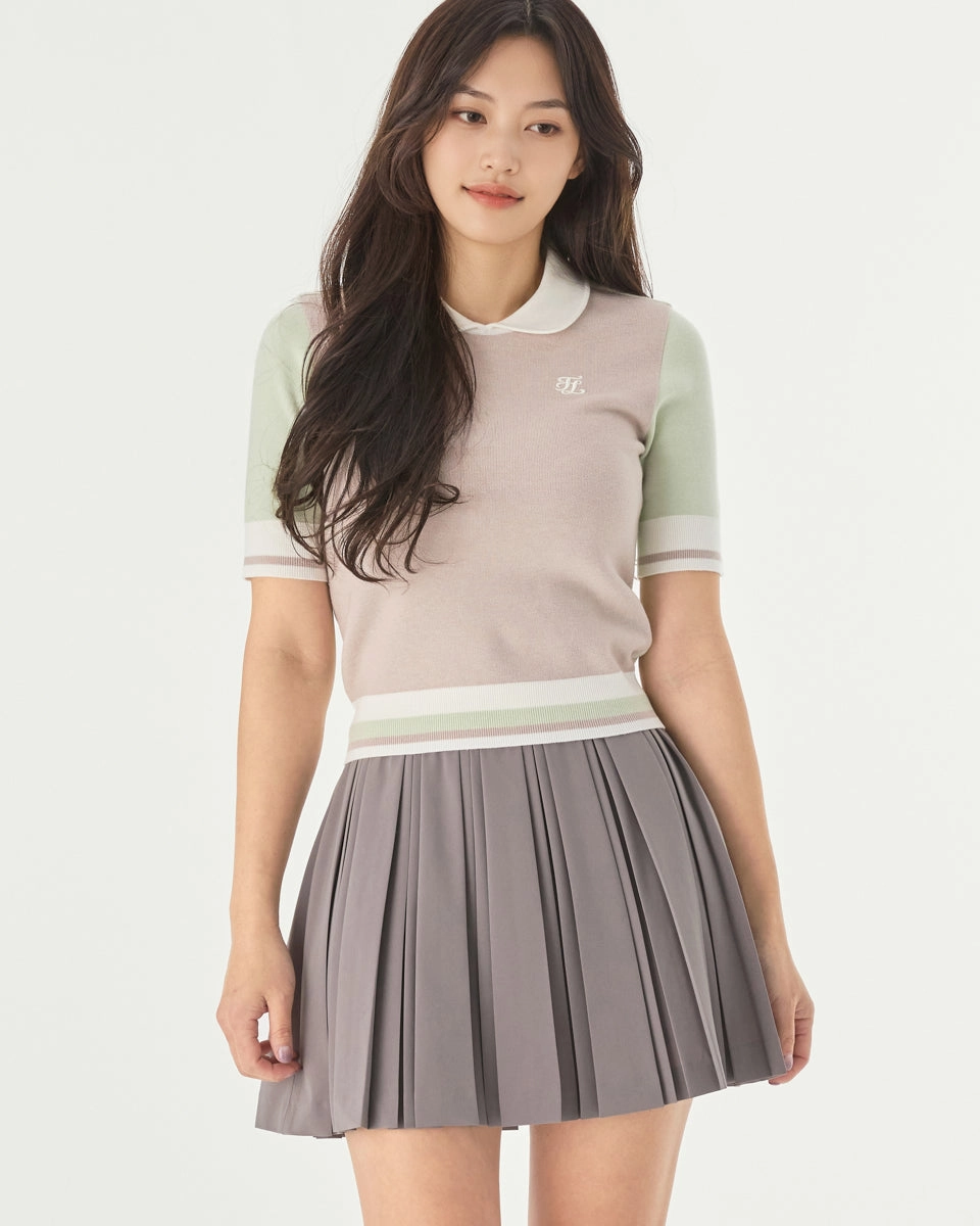 Wardrobe Hero double pleated band skirt - Cocoa