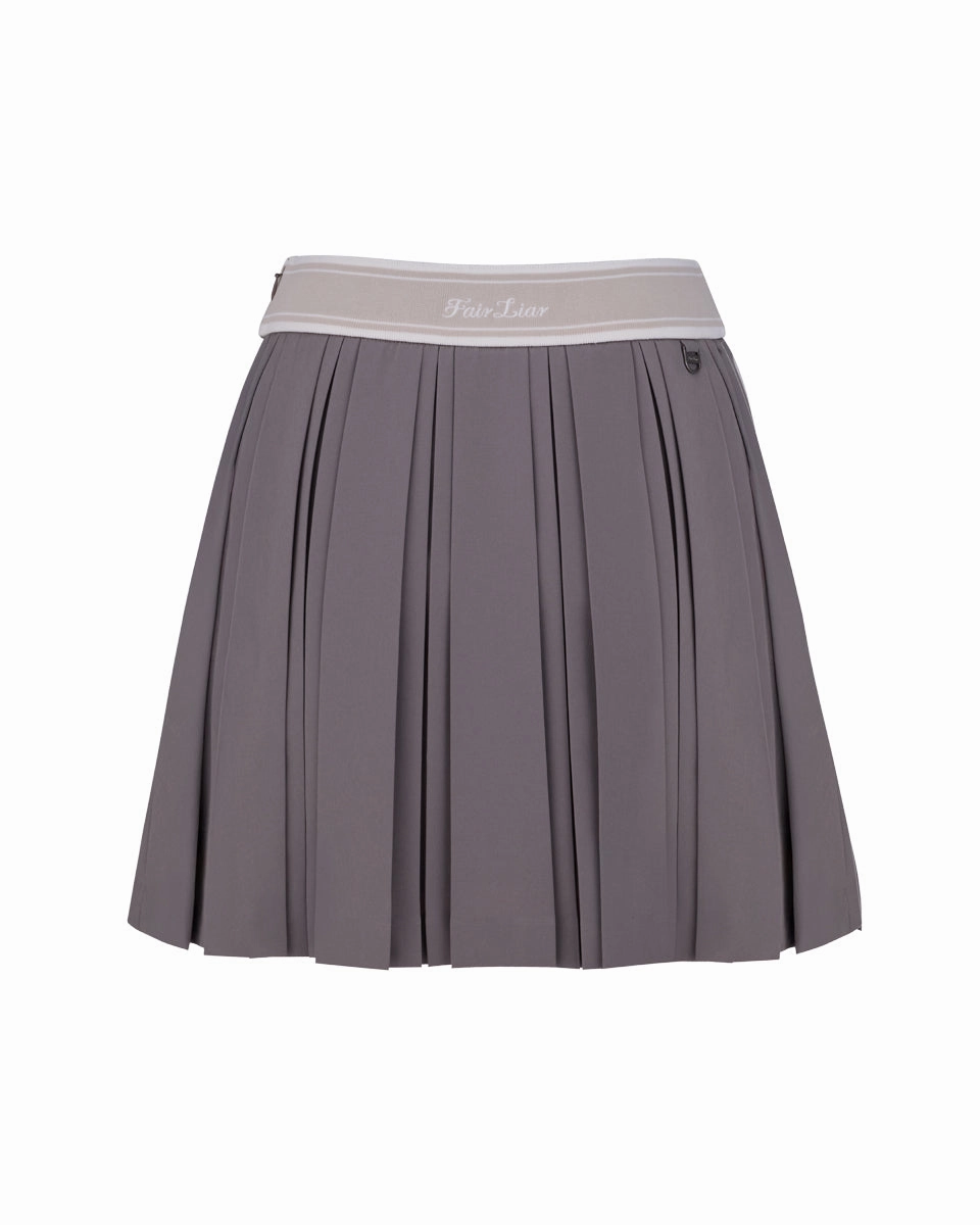 Boutique Exclusive double pleated band skirt - Cocoa