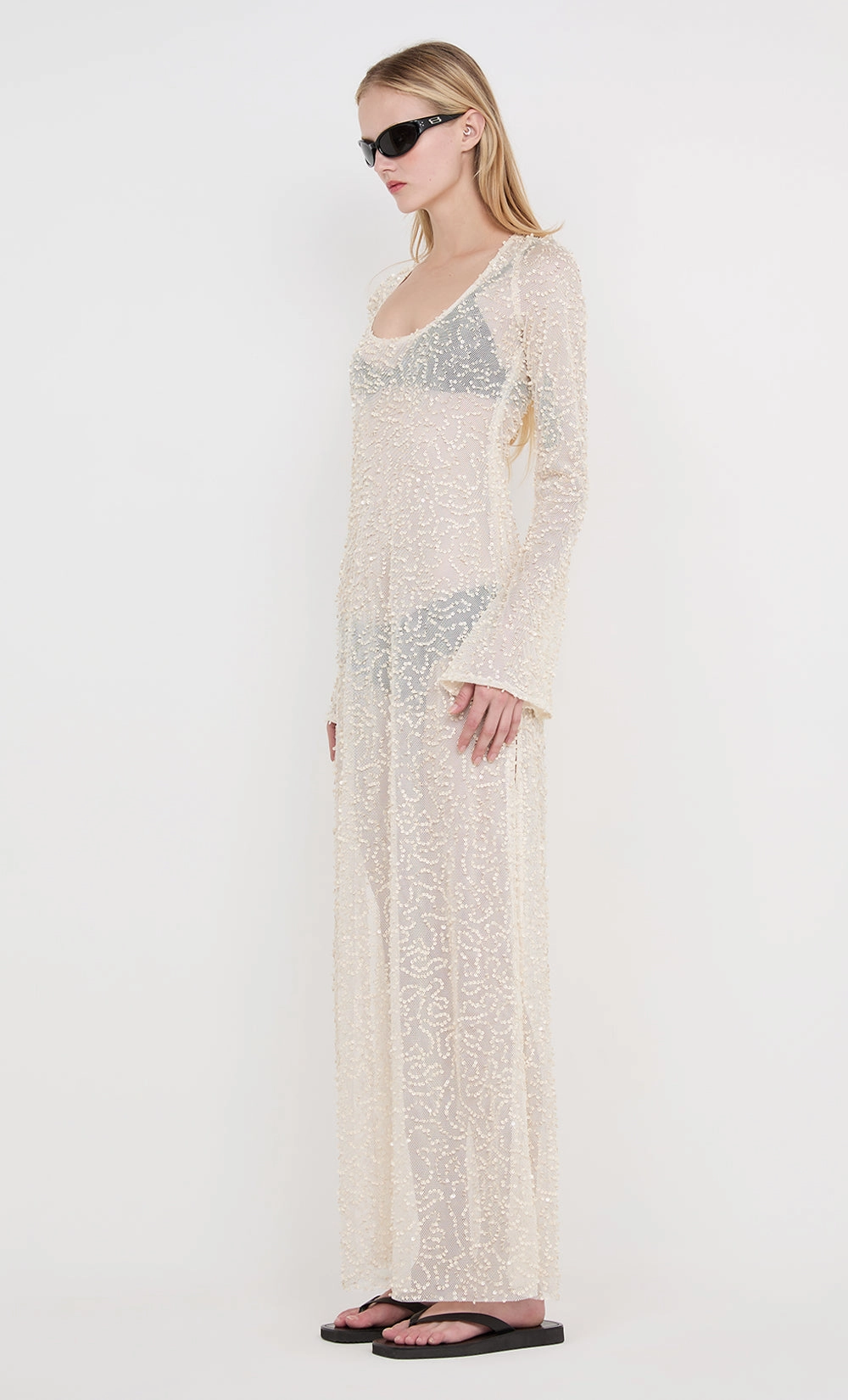 Sophisticated Fit EDITH LONG SLEEVE GOWN - BUTTERCREAM