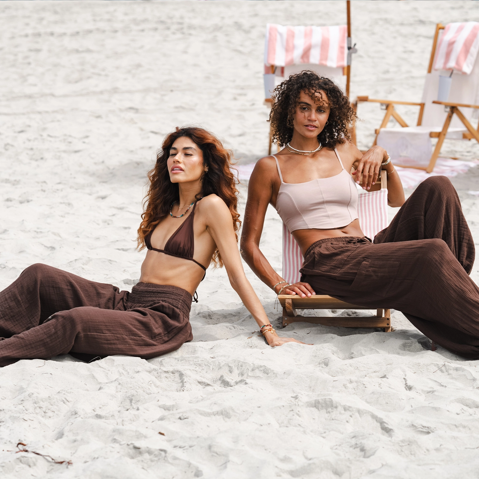 Timeless Design Espresso Wide Leg Cotton Pants