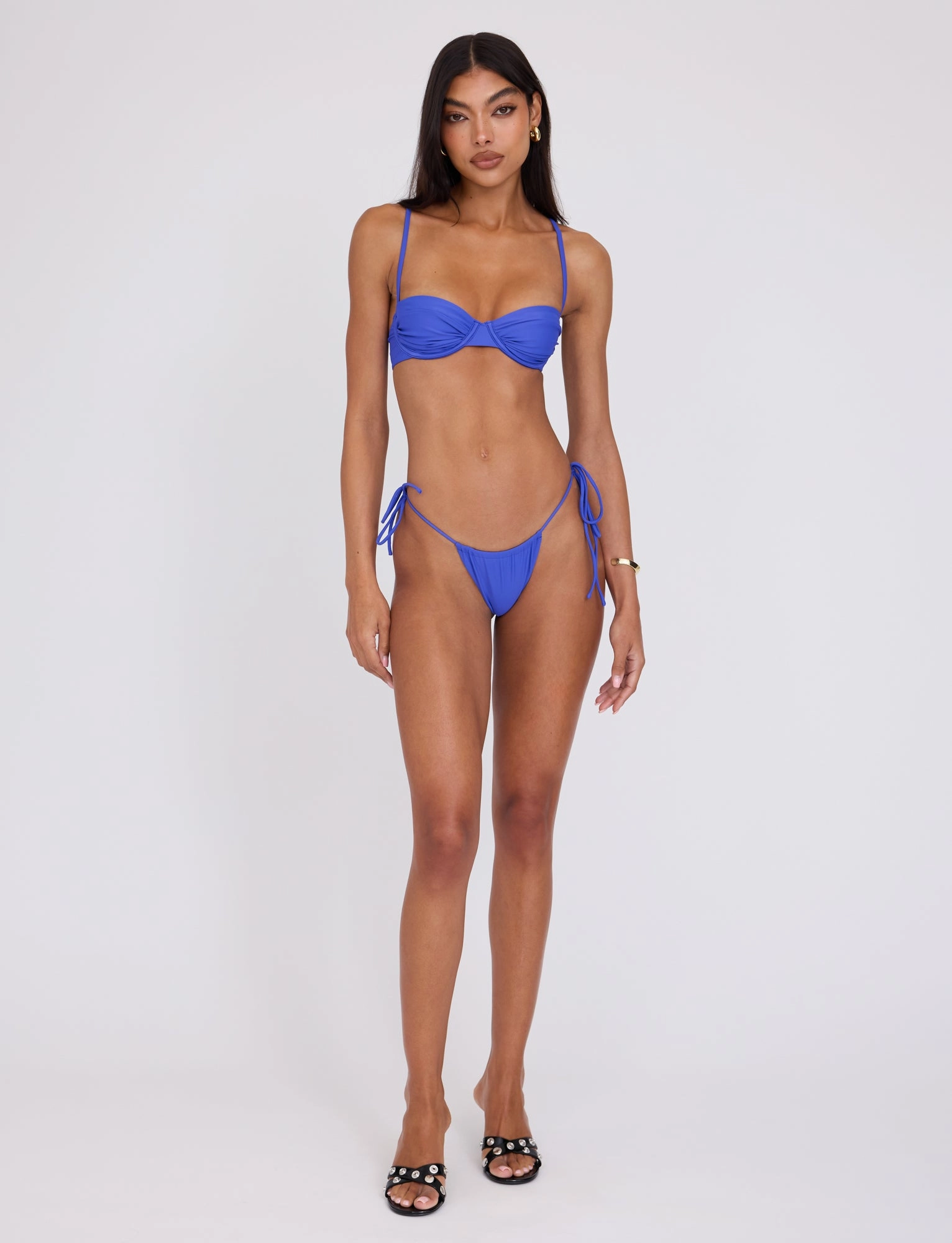 Sunbathing Swim Summer Relaxation KHESSA BIKINI BOTTOM - BLUE : COBALT