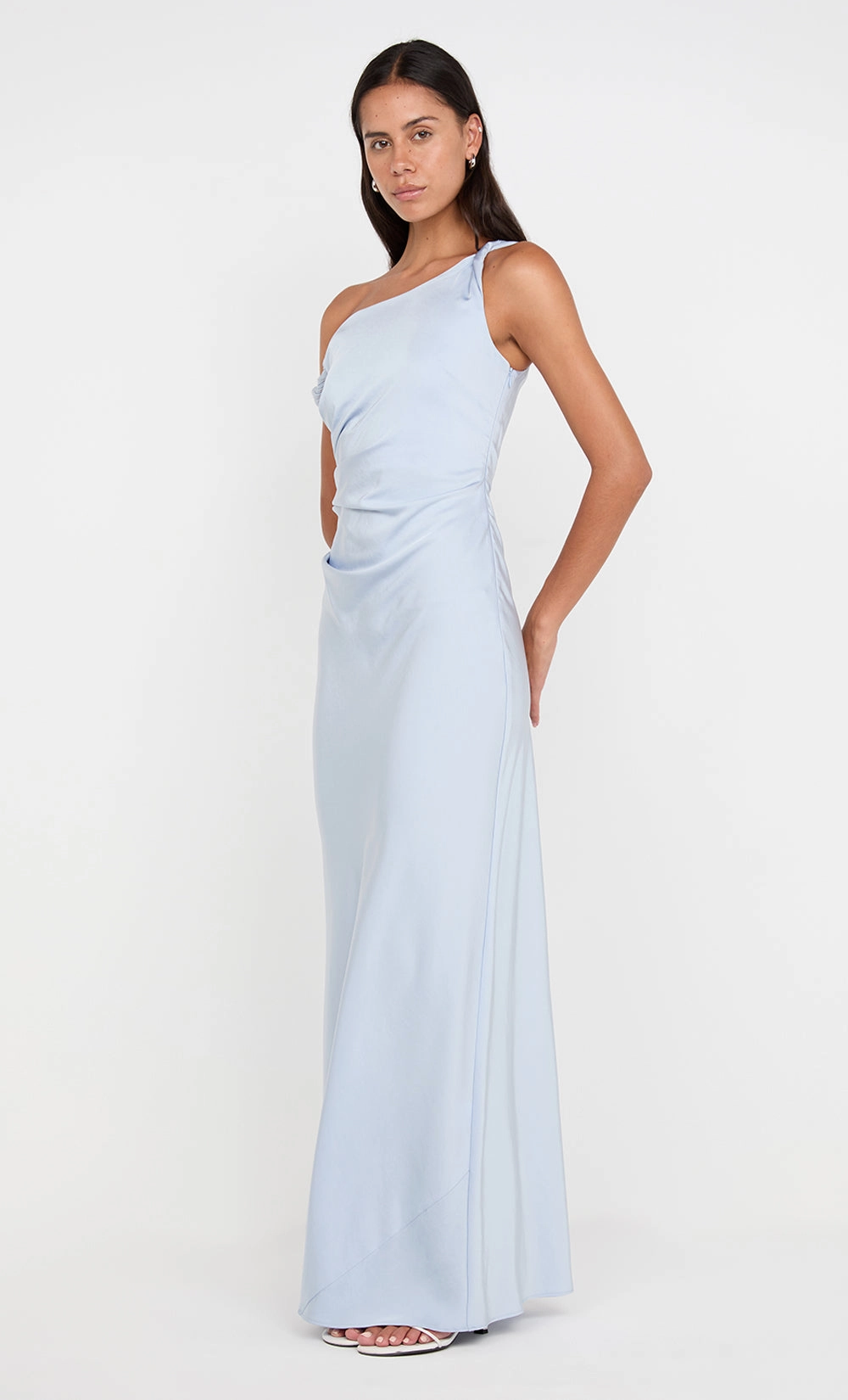 LUNETTA TWIST STRAP DRESS - DUSTY BLUE Work or Casual