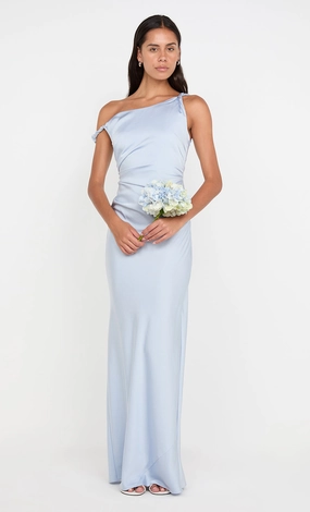 LUNETTA TWIST STRAP DRESS - DUSTY BLUE Natural Light
