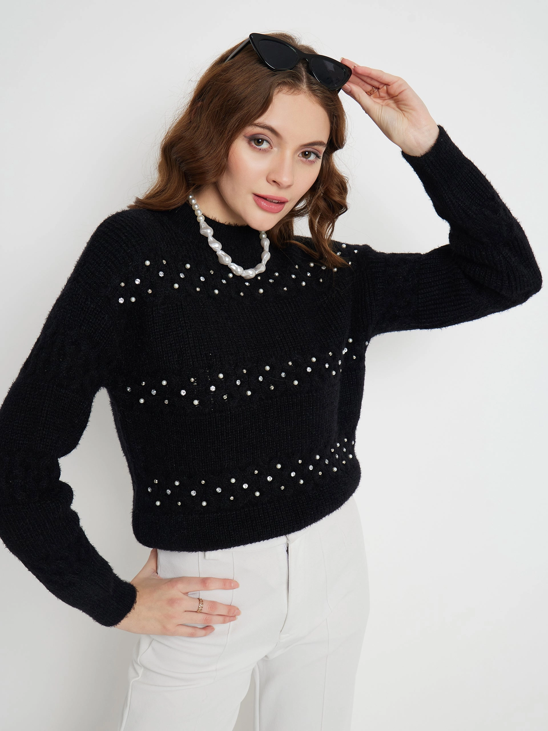 Madame Feather Knit Black Sweater Light and Cozy