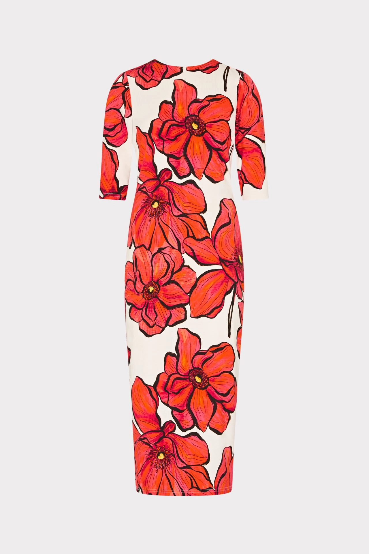 Circular Knit ShrinkageResistant Weave Windflower Jersey Midi Dress