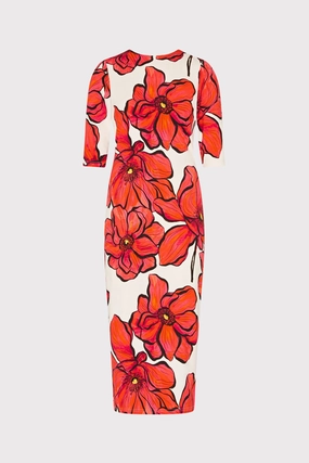 Urban Casual Look Windflower Jersey Midi Dress