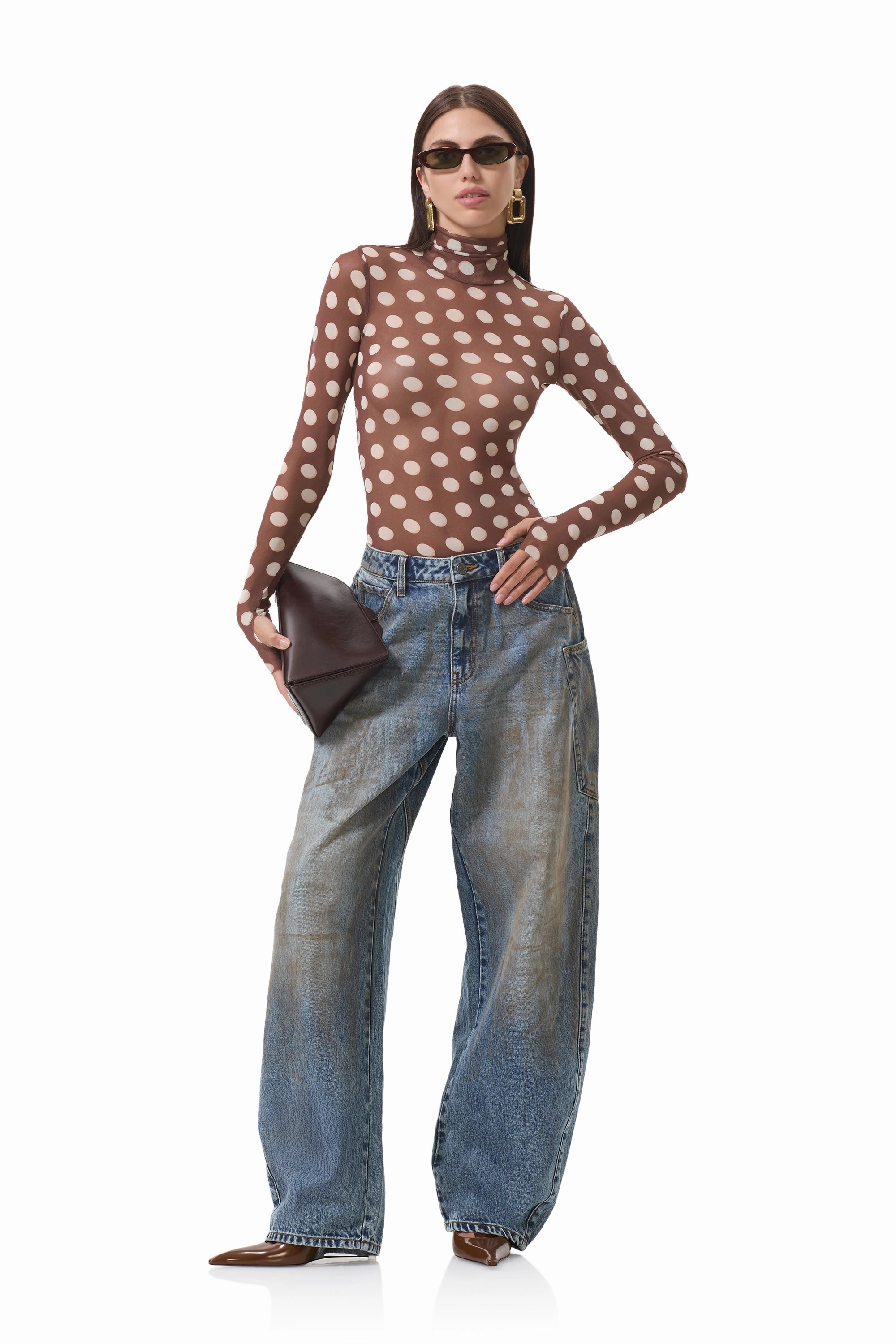 Zadie Top - Chocolate Halo Dot High Stretch Fabric Comfortable Cut