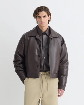 Zaler - Okobor? Alt-Leather Jacket - Coffee Ground Low Profile Logo Embossing Flexible Back Panel