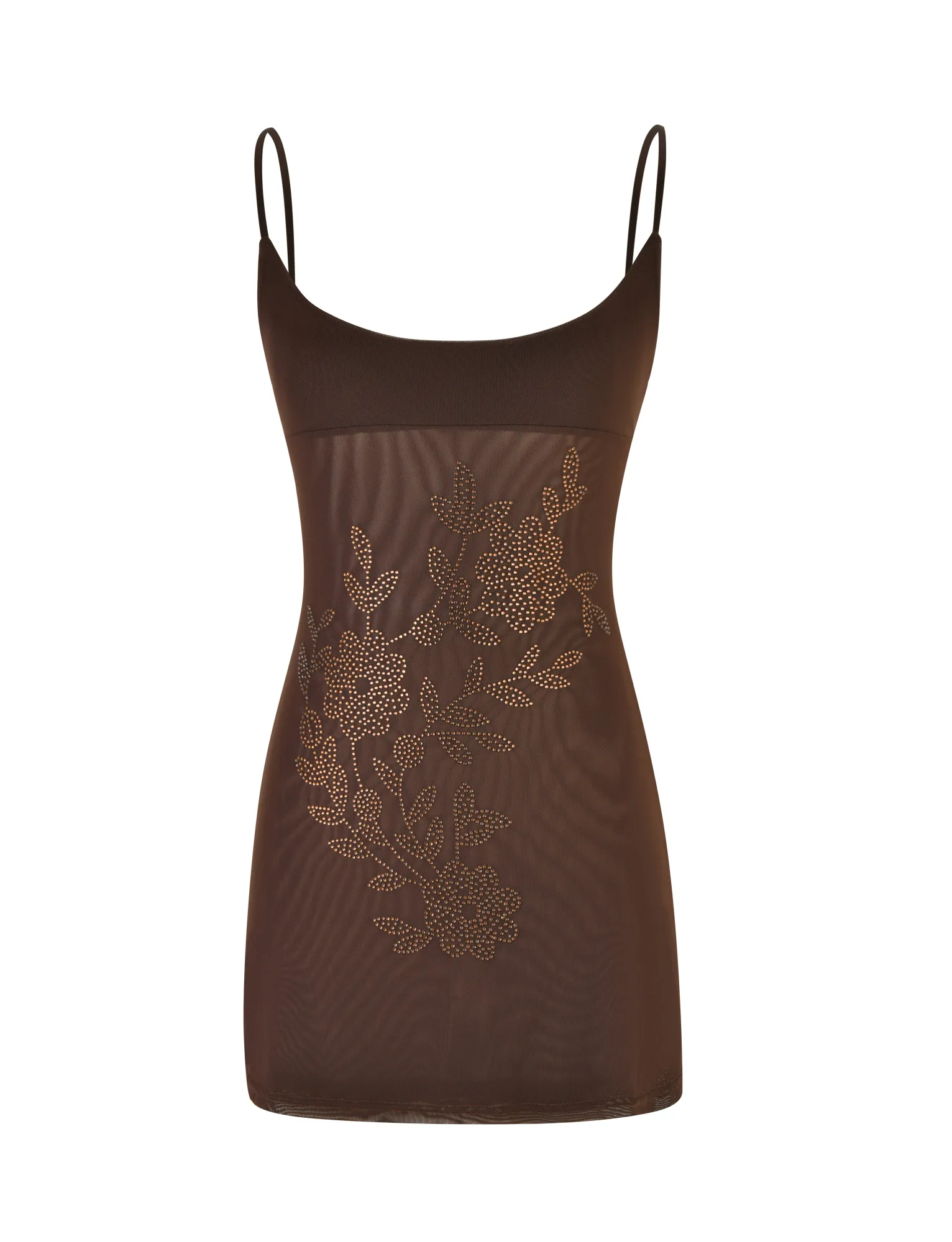 Unique Print Travel Edge OCTAVIA MINI DRESS - BROWN : CHOCOLATE