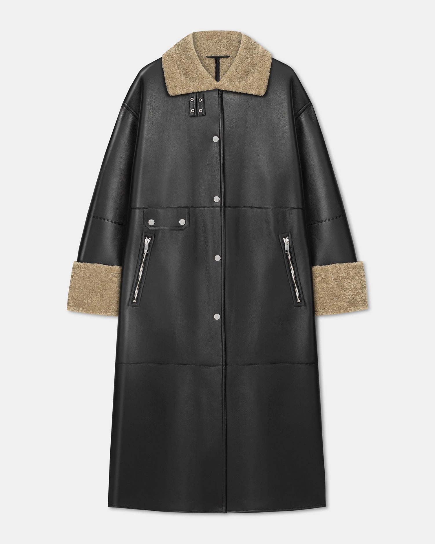 Liesel - Bonded Shearling Coat - Cornstalk/Black Leg fashion Flexible