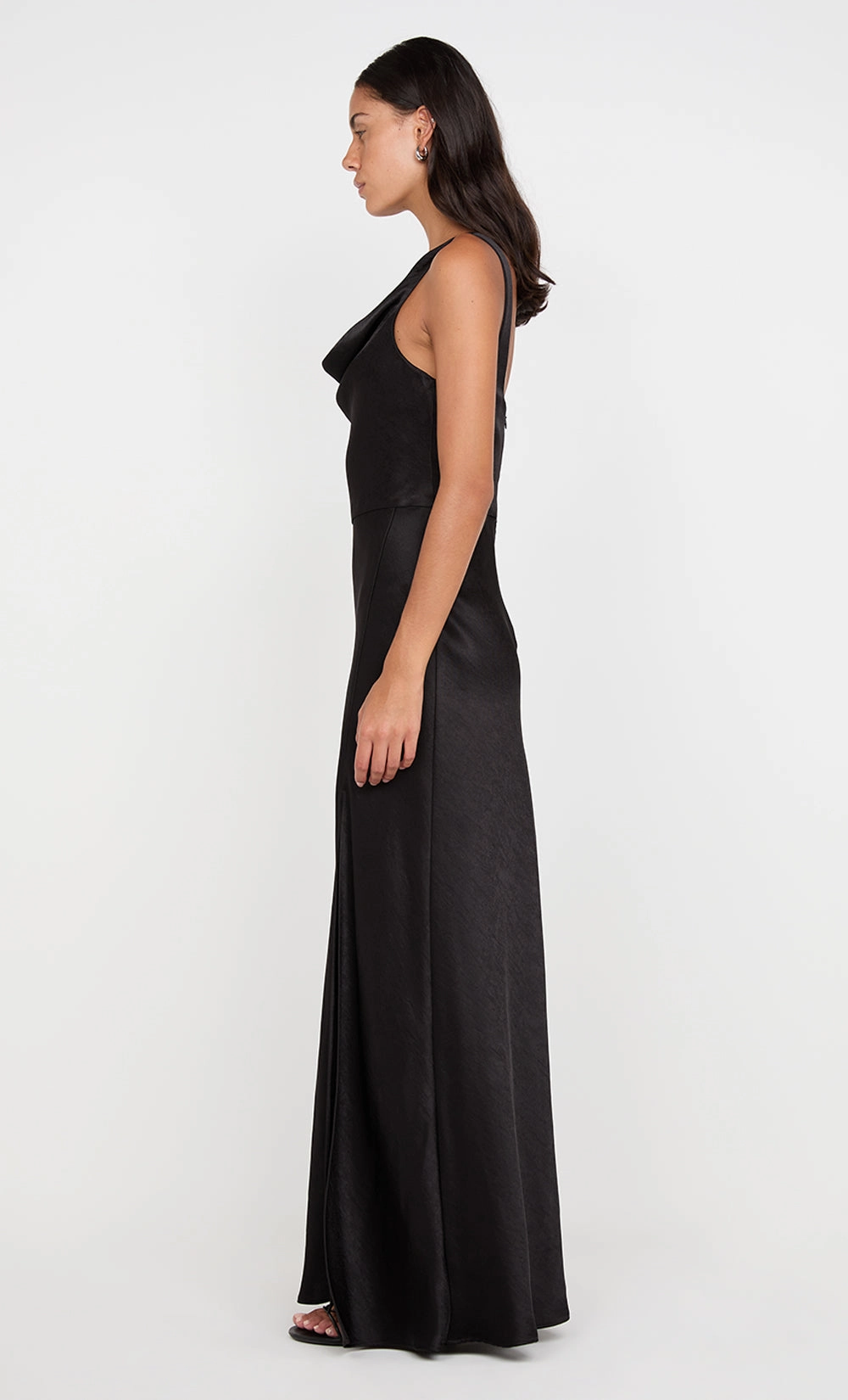 AUSTEN COWL NECK MAXI DRESS - BLACK Sleek Form