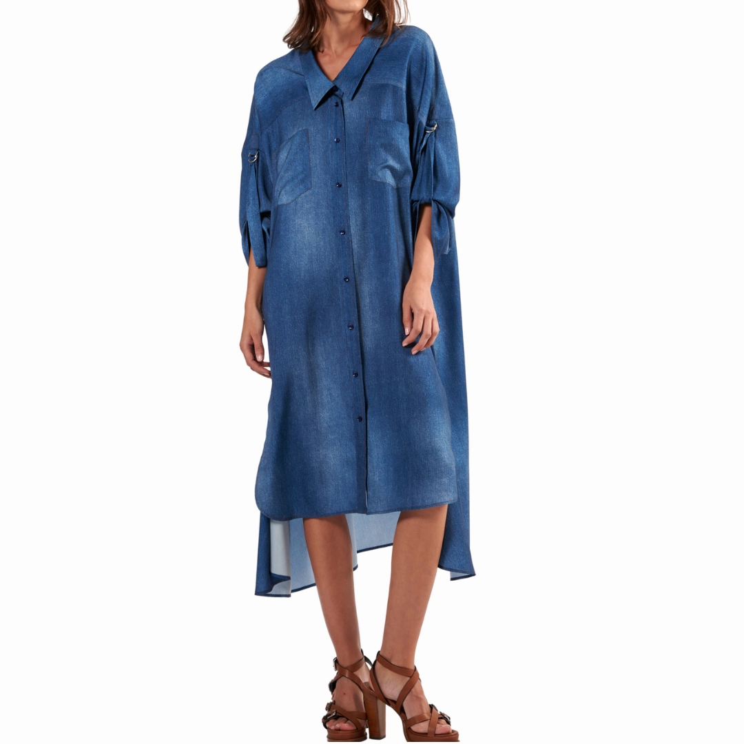 Denim Midi Dress Gentle Look