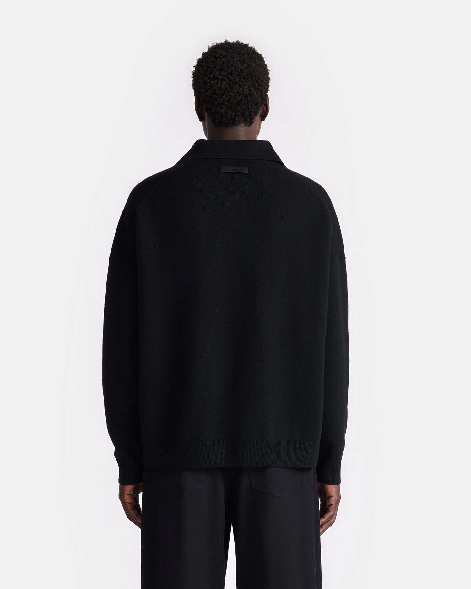 Cold Weather Fashion Favorite Elieke - Plush Cashmere Polo-Neck Sweater - Black