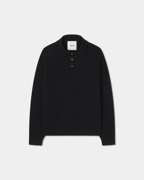 Elieke - Plush Cashmere Polo-Neck Sweater - Black Non Irritating Edging