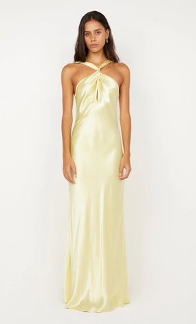ELISIA TWIST MAXI DRESS - ICE YELLOW Summer Ease Clean Cut
