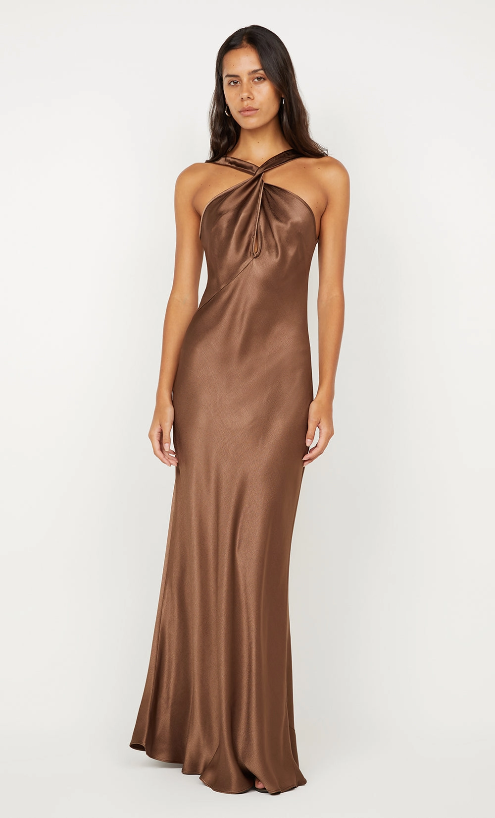 Relaxed Movement ELISIA TWIST MAXI DRESS - MILK CHOCOLATE