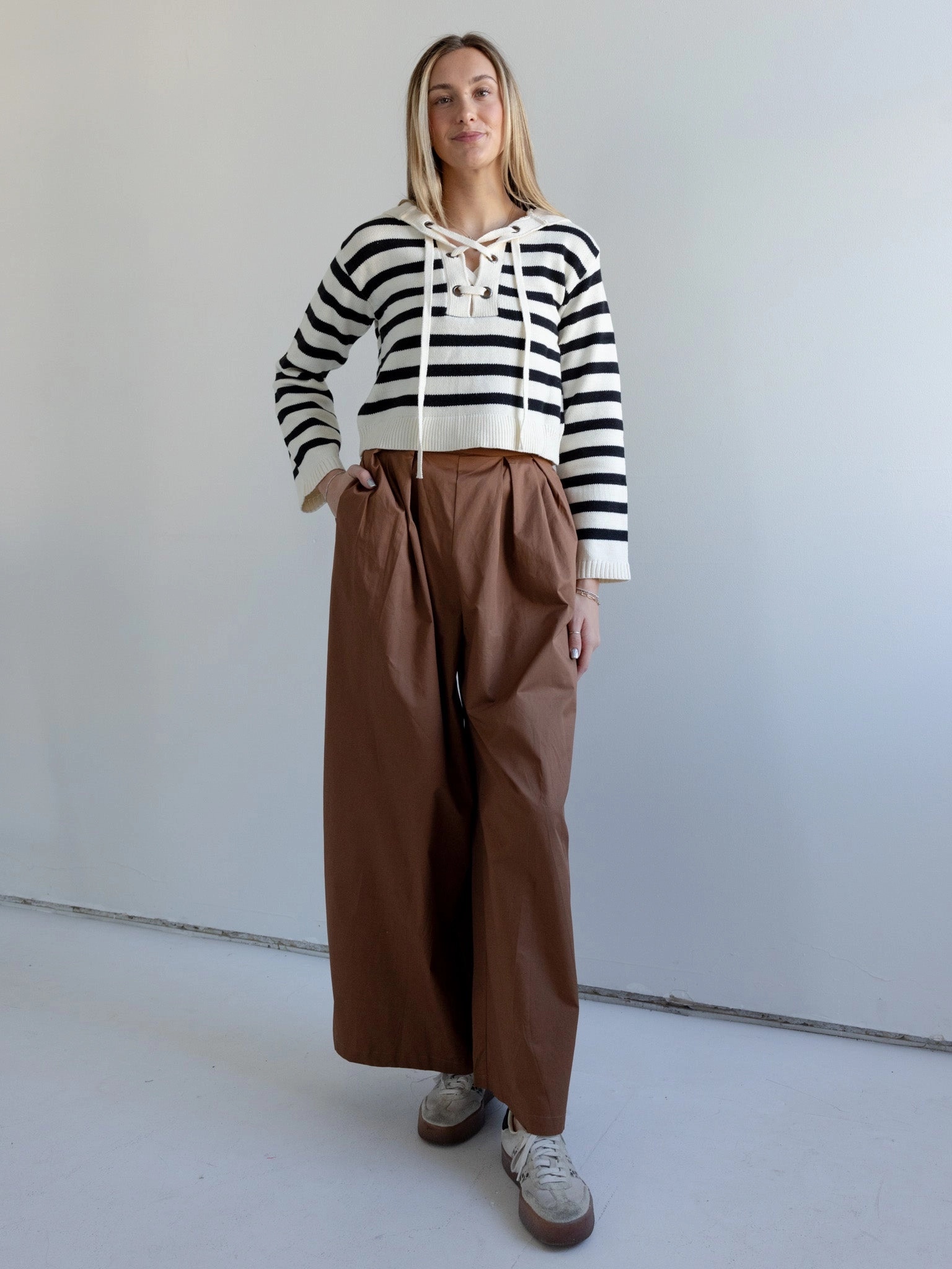 Eliza Lace-Up Sweater OdorResistant Relaxed Style