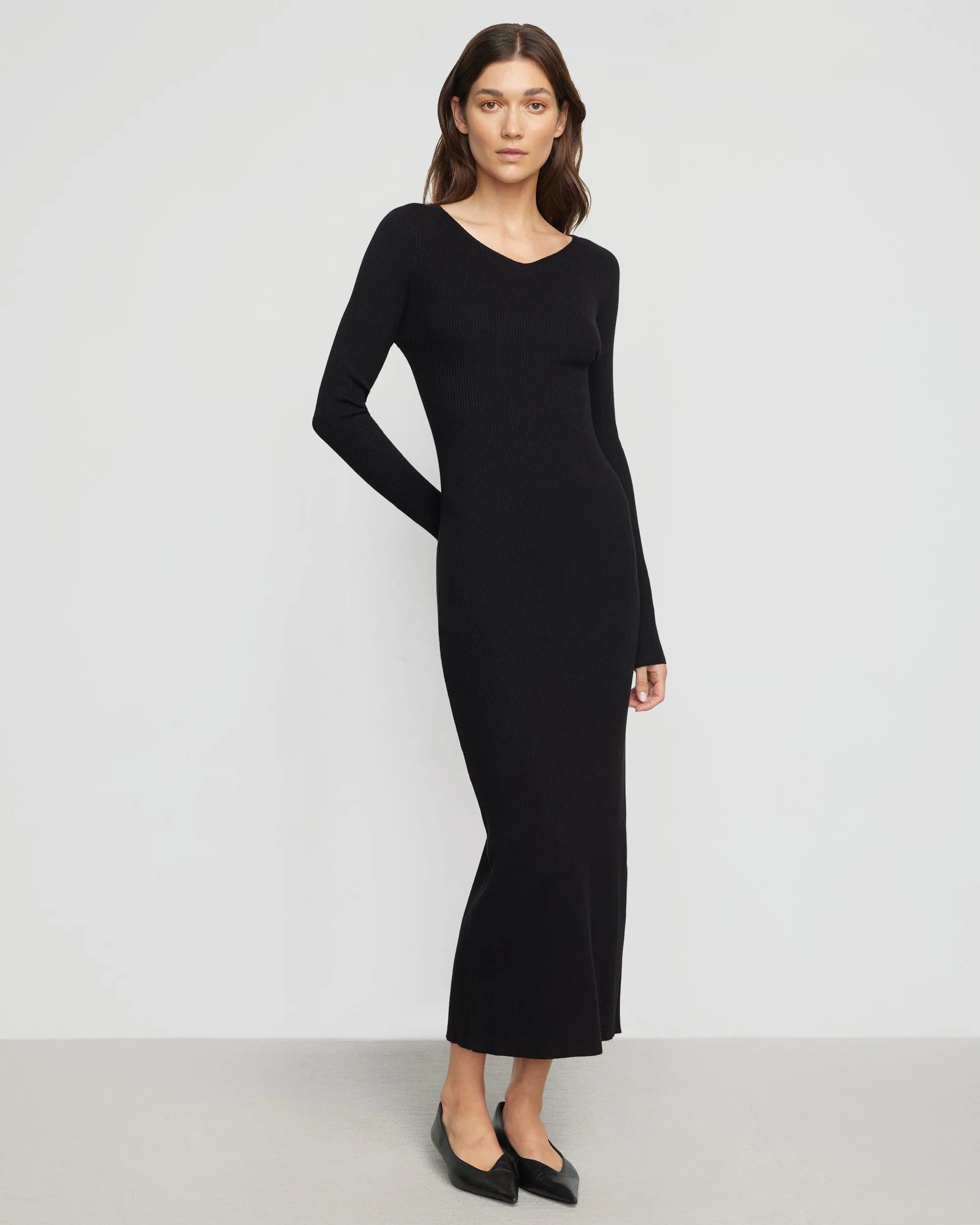 Airy Feel Elizabeth Zipper-Sleeve Ribbed Dress