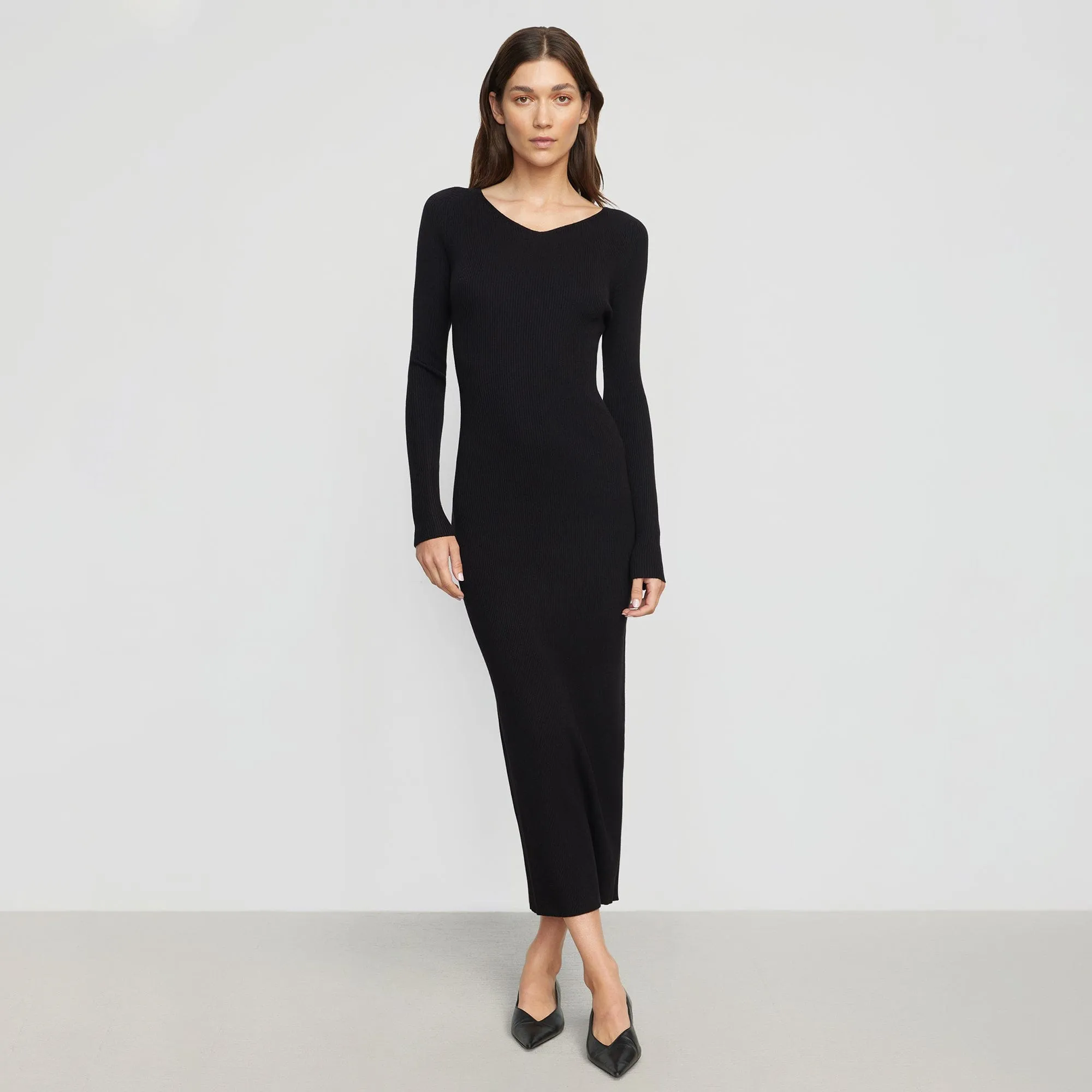 Elizabeth Zipper-Sleeve Ribbed Dress Capsule-Wardrobe