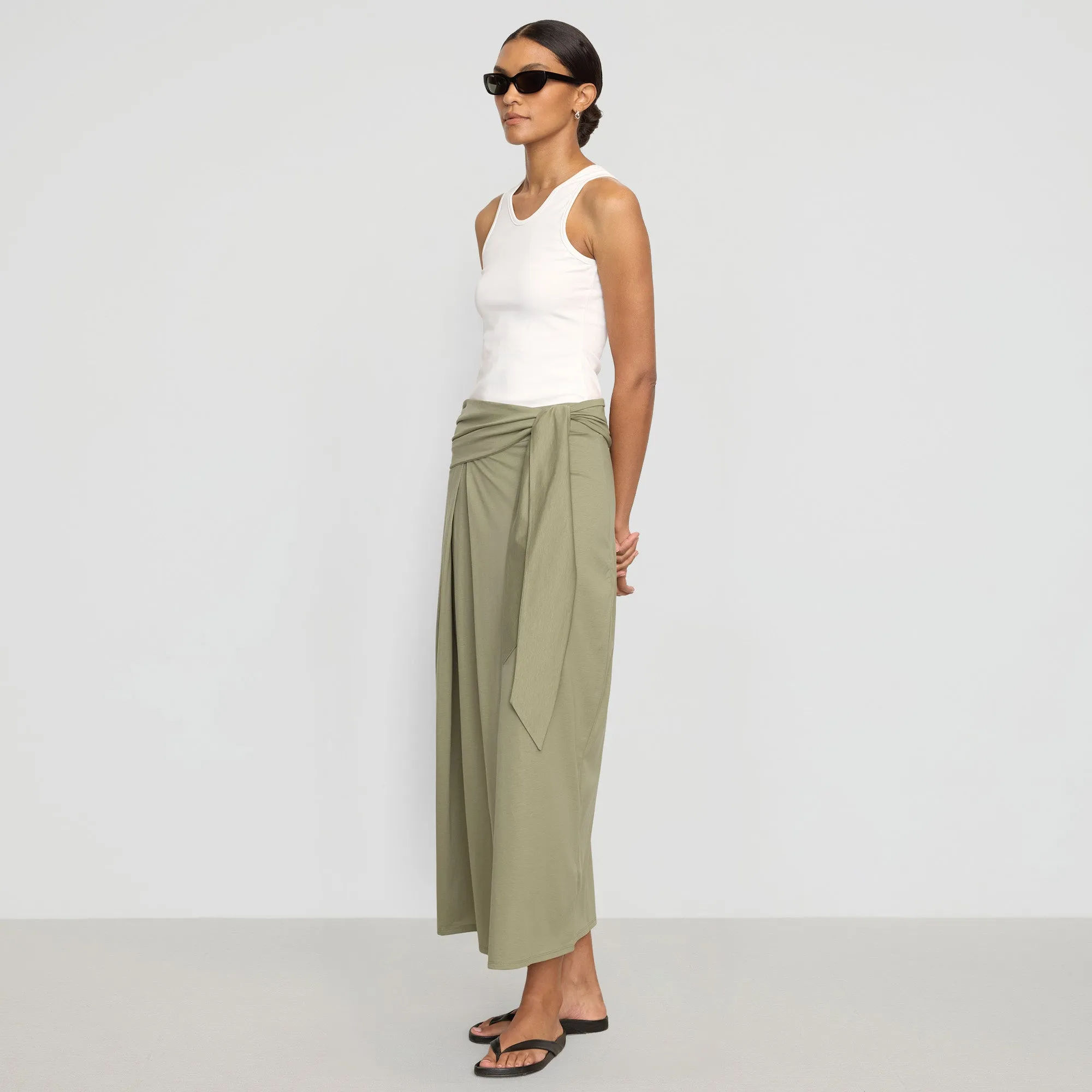 Dust Proof Fabric Elke Tie-Waist Maxi Skirt