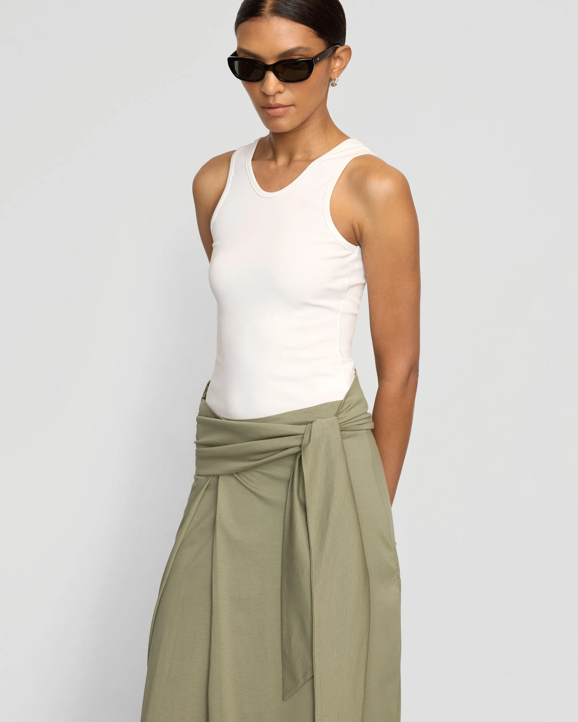 Elke Tie-Waist Maxi Skirt Mood Outfitboard Sequined Finish