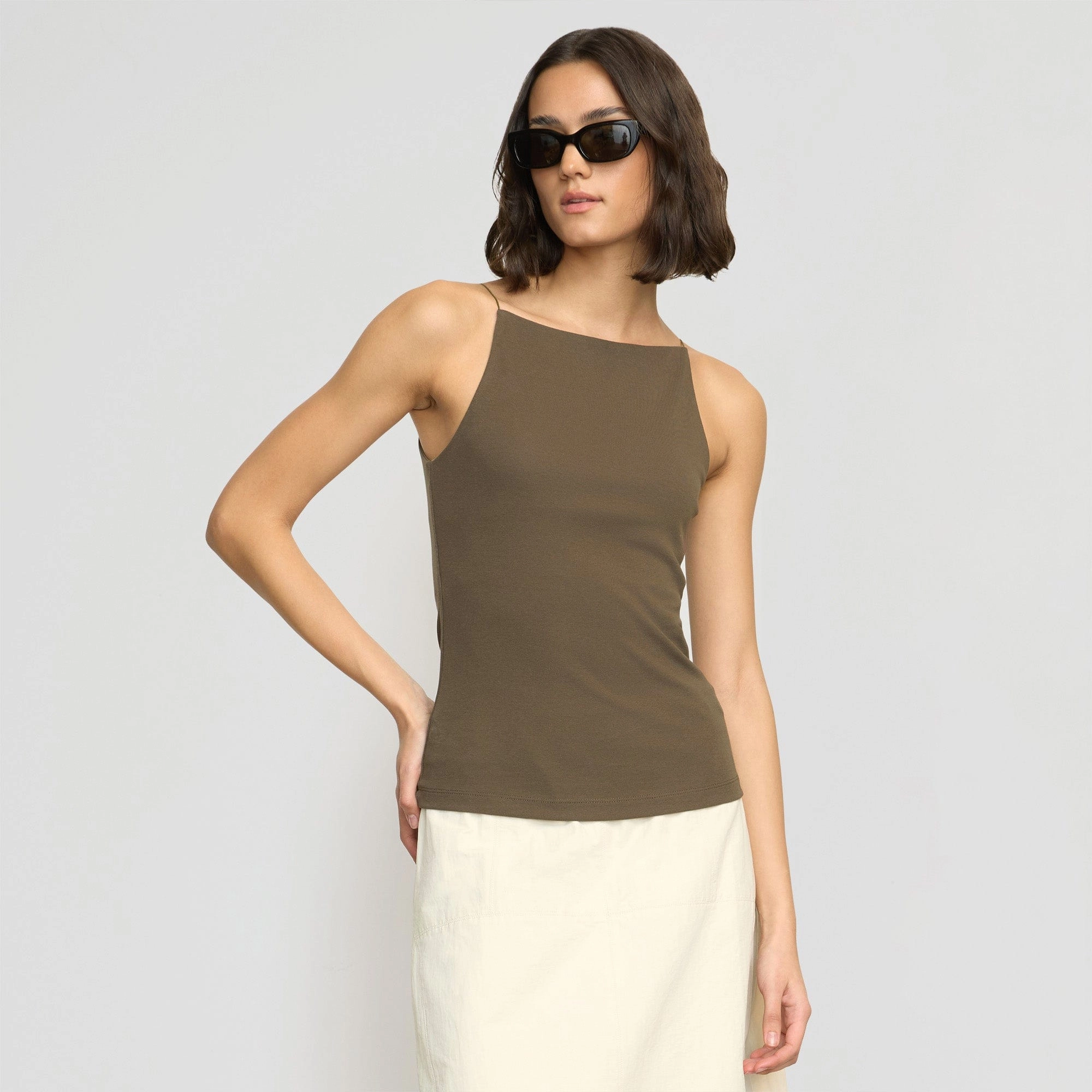 Ella Sleeveless Tank TumbleDryFriendlyMaterial Elasticated Trim