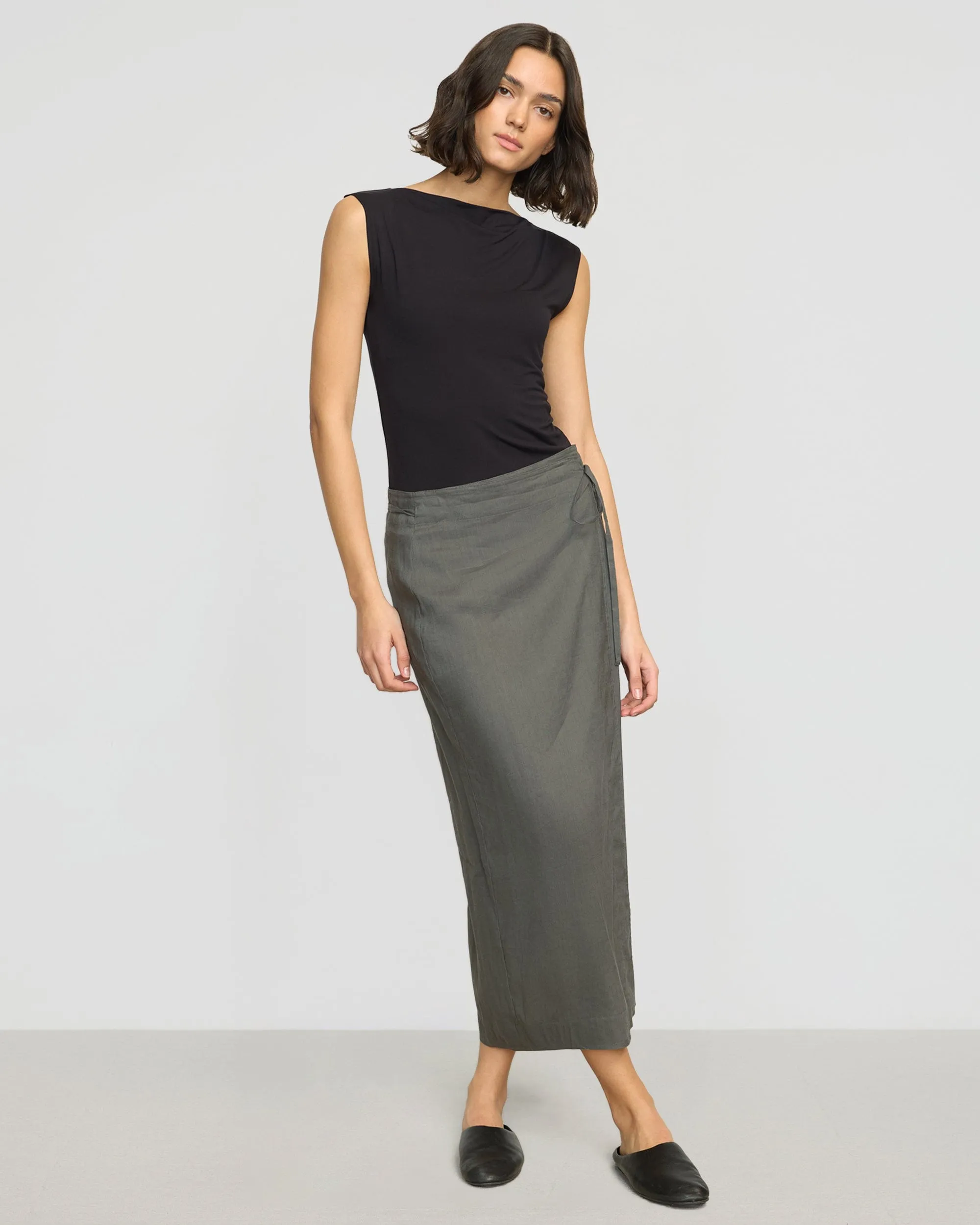 Ellie Linen Maxi Wrap Skirt Seasonal Drop Outfit Lineup