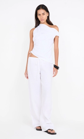 ELYCE PANT  - WHITE Modern Finish Side-Zip