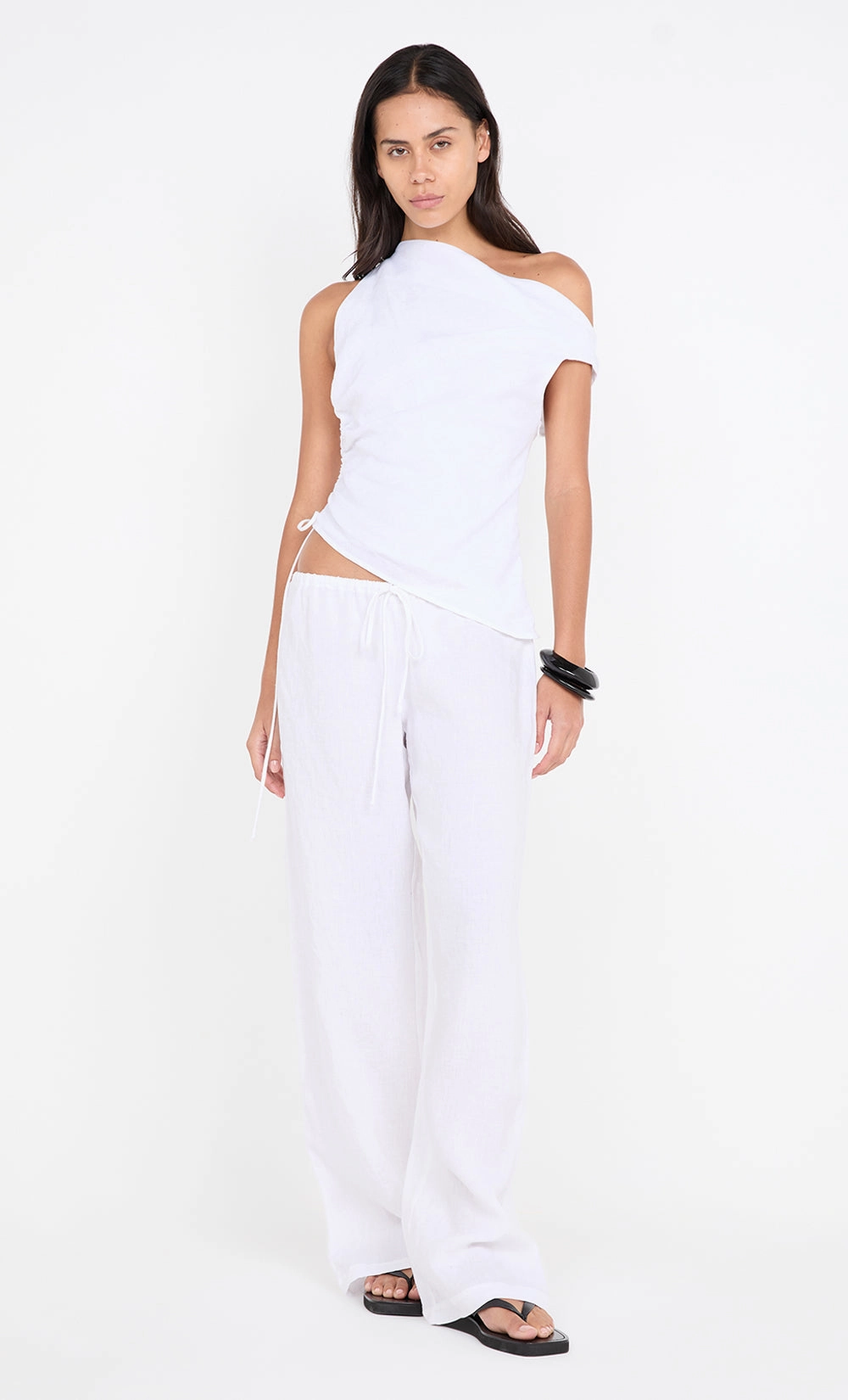ELYCE PANT  - WHITE Modern Finish Side-Zip