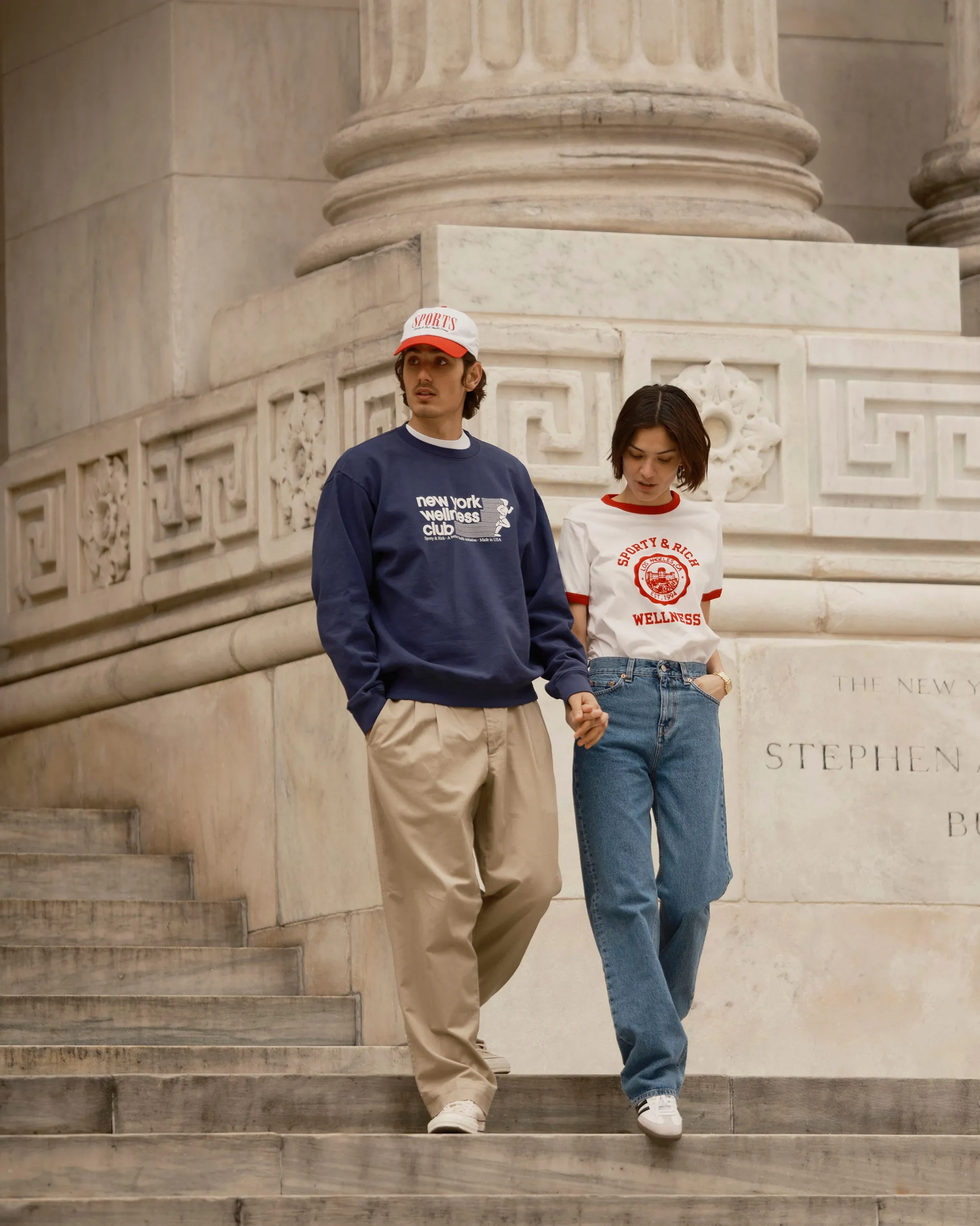 Emblem Ringer Tee - White/Bright Red