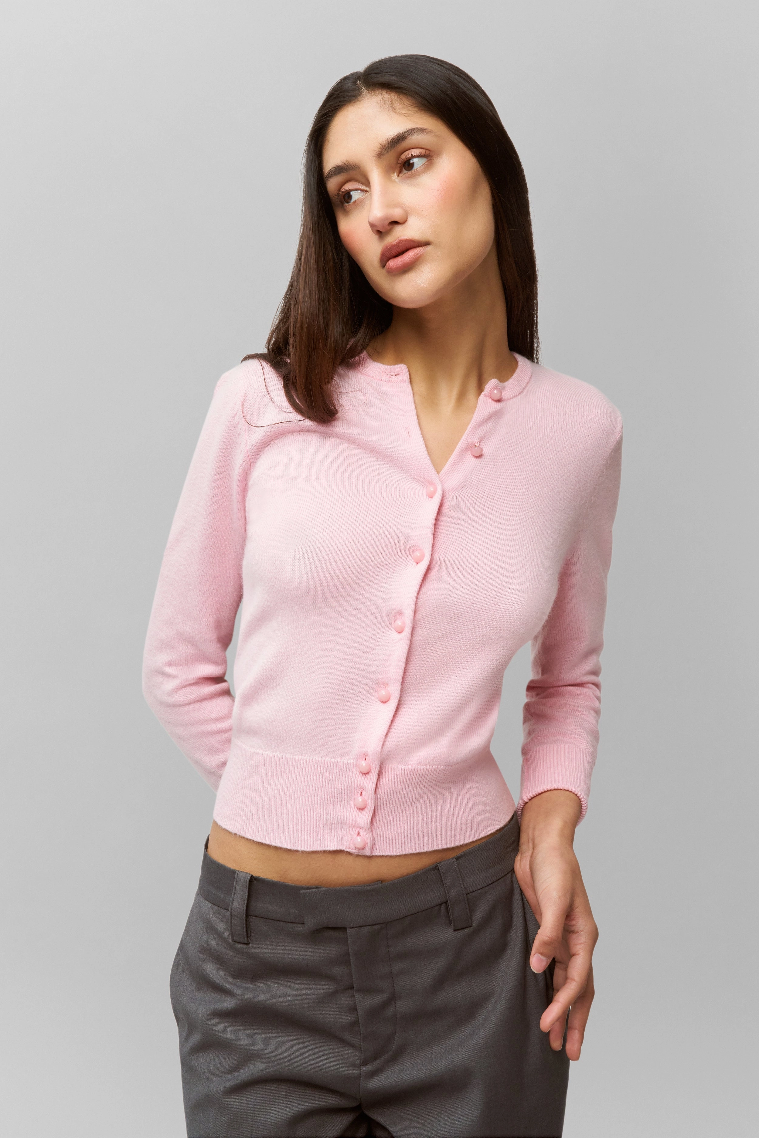 Emelie Wool Cardigan Ribbed Structure